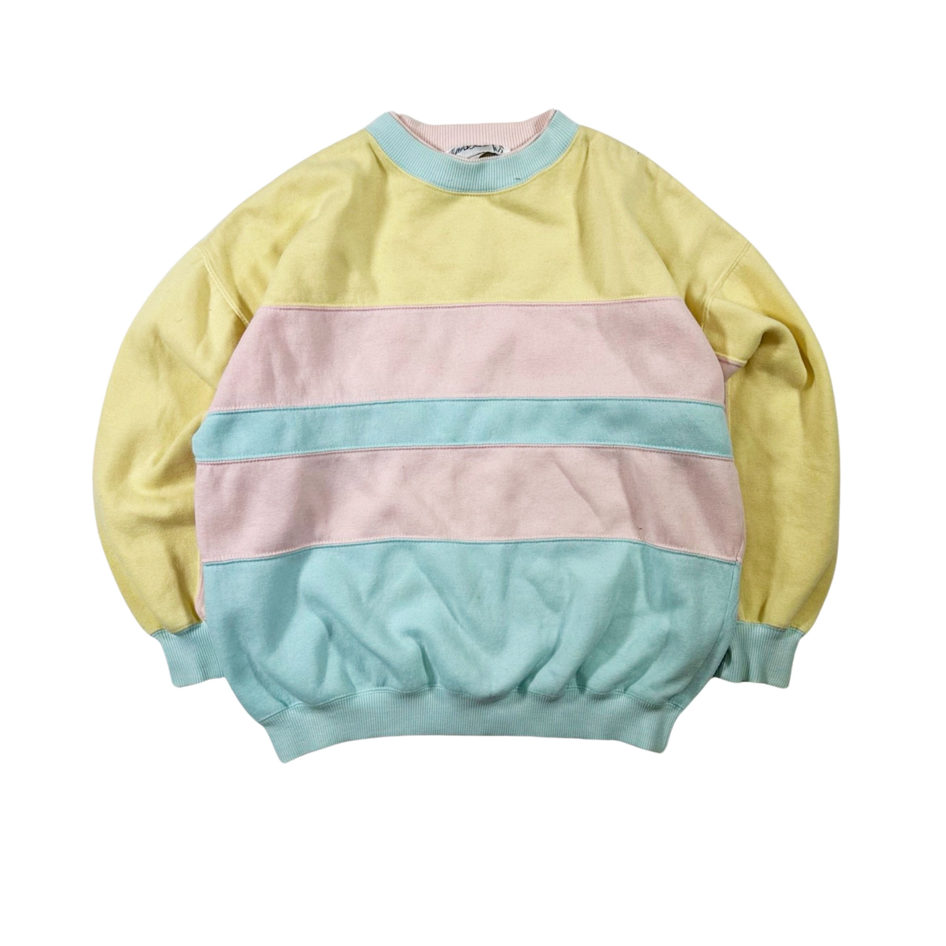 Vintage Vintage 90s Pastel Striped Heavy Sweater Size US S / EU 44-46 / 1 - 1 Thumbnail