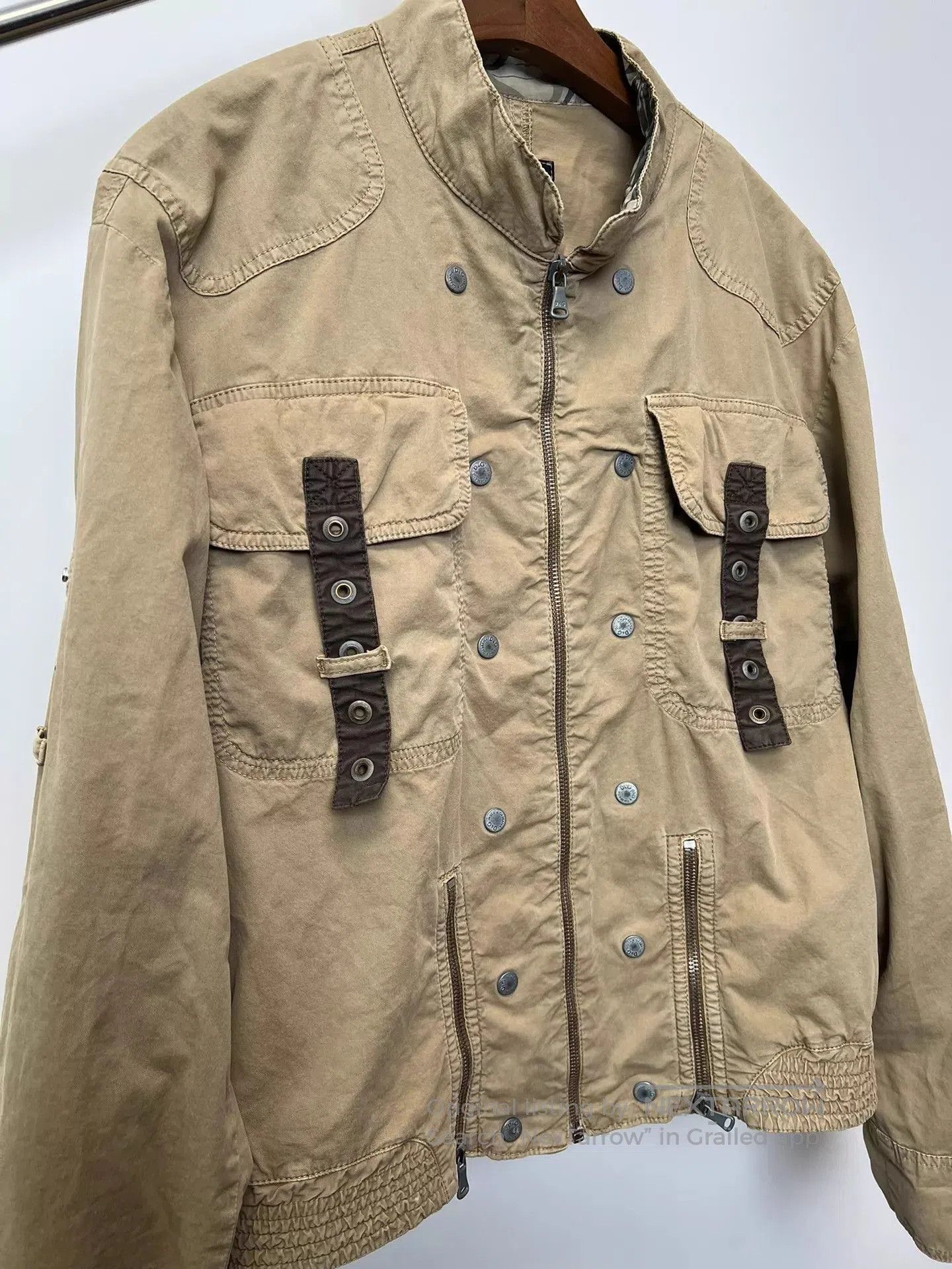 Dolce & Gabbana Beige Zip-Front Utility Bomber Jacket. Size US L / EU 52-54 / 3 - 4 Thumbnail