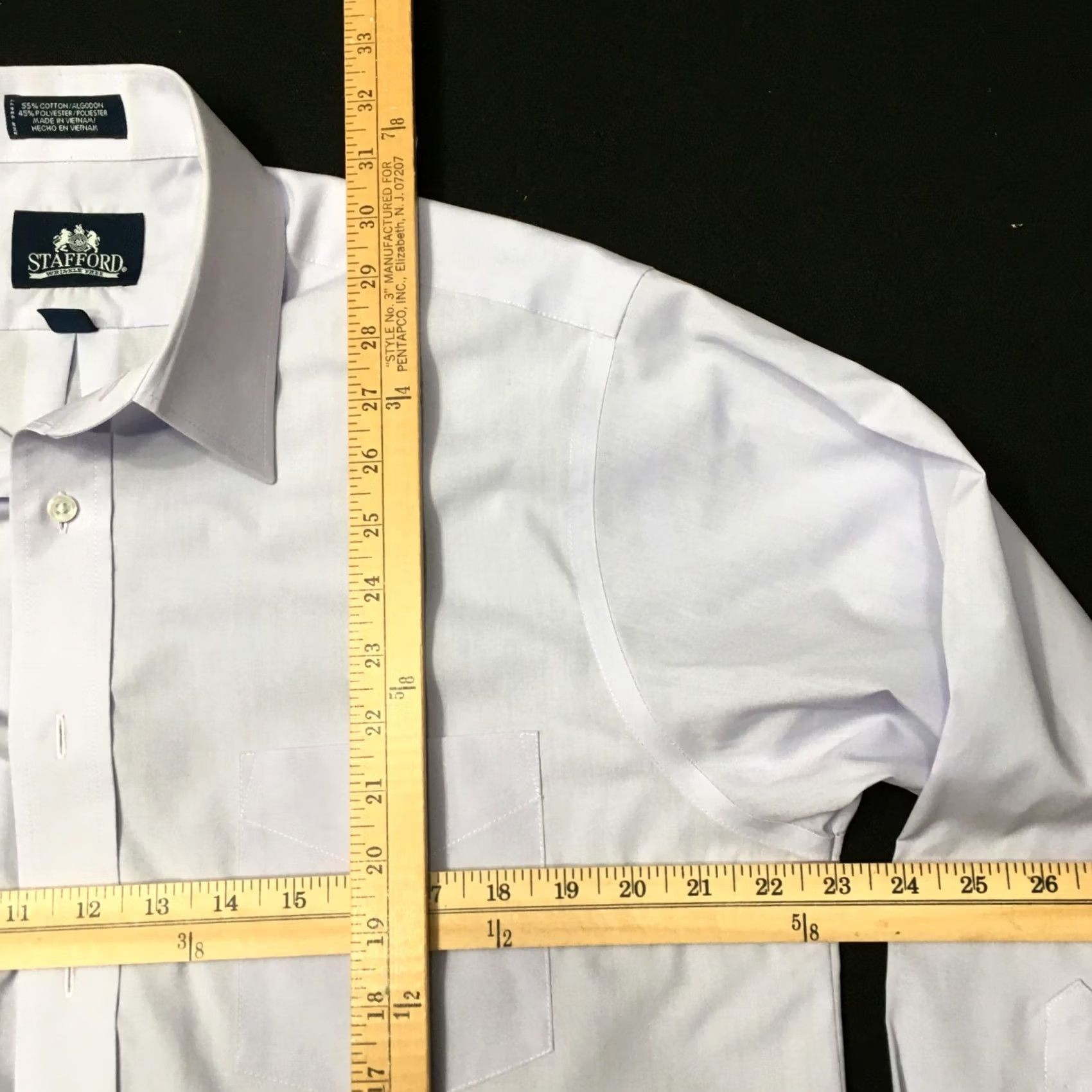 Stafford Stafford Shirt Mens 16 32-33 Wrinkle Free Button Down light colored lavender Size US L / EU 52-54 / 3 - 5 Thumbnail