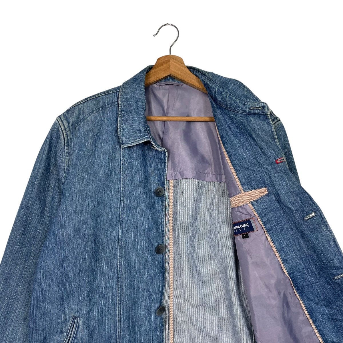Japanese Brand Alpha Cubic Sport Denim Jacket Size US M / EU 48-50 / 2 - 10 Thumbnail