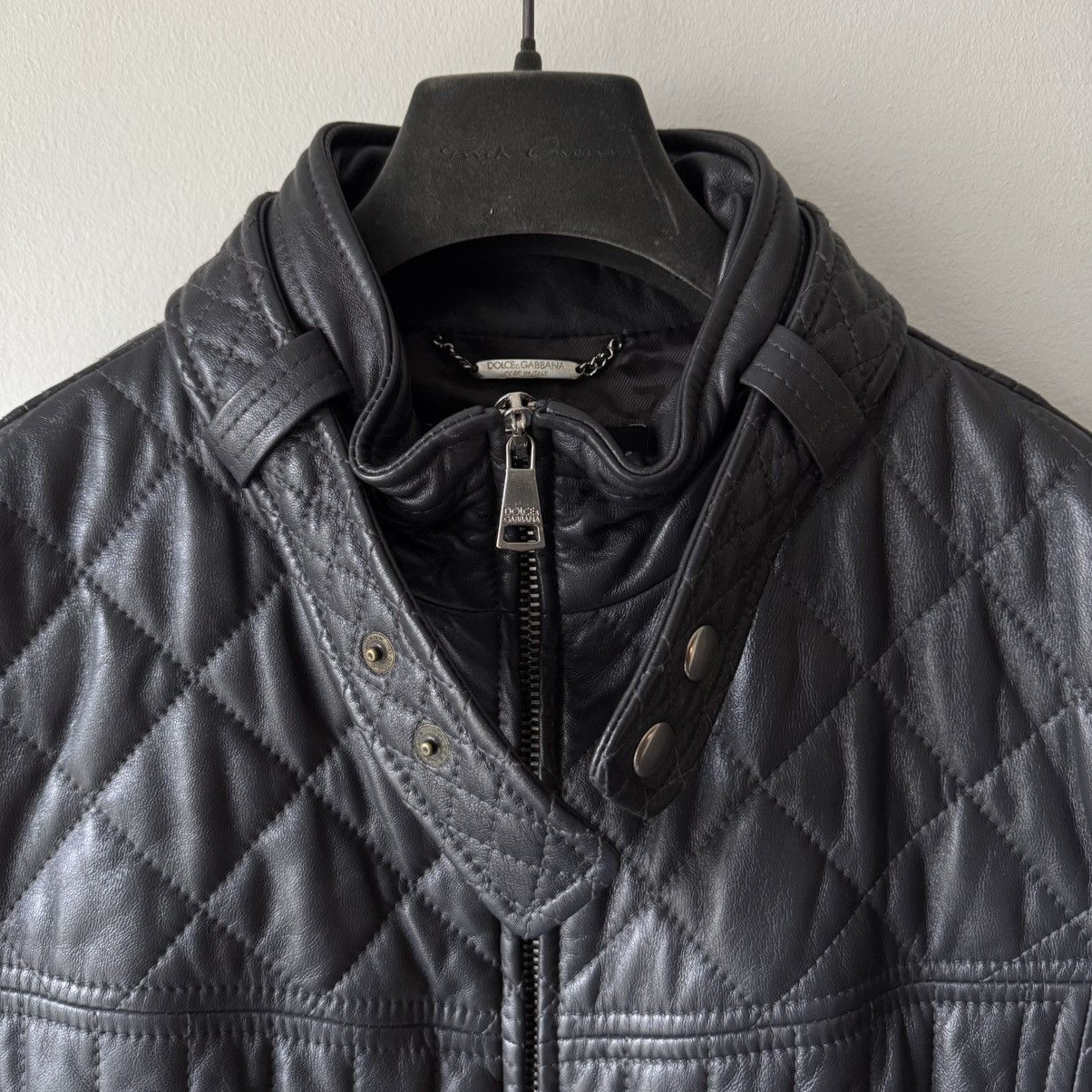 Dolce & Gabbana Dolce Gabbana FW2007 Quilted Padded Leather Café Racer Size US L / EU 52-54 / 3 - 4 Thumbnail