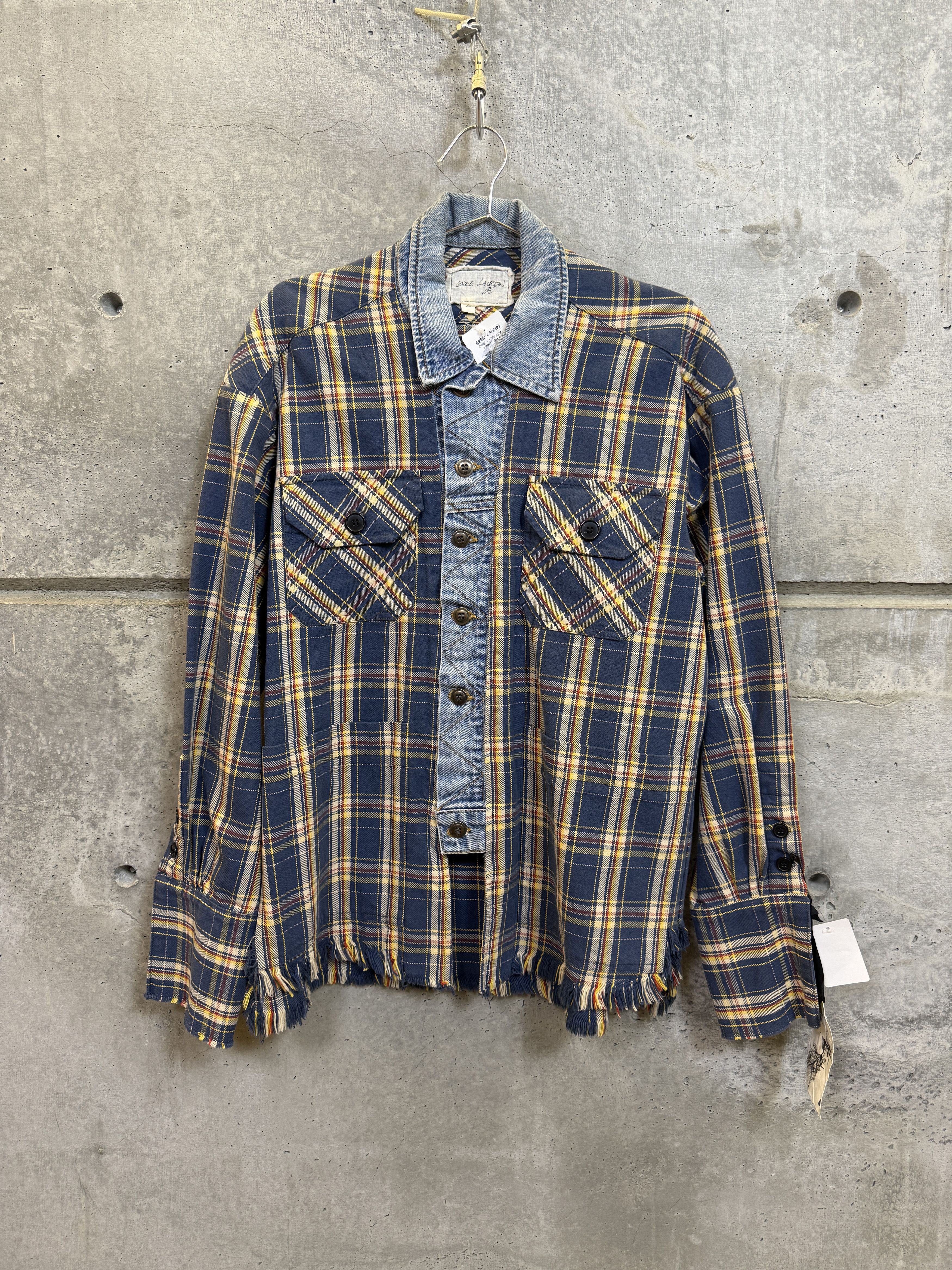 Greg Lauren $1.2k Greg Lauren Navy Plaid Trucker Front Boxy Jacket Size US S / EU 44-46 / 1 - 1 Thumbnail