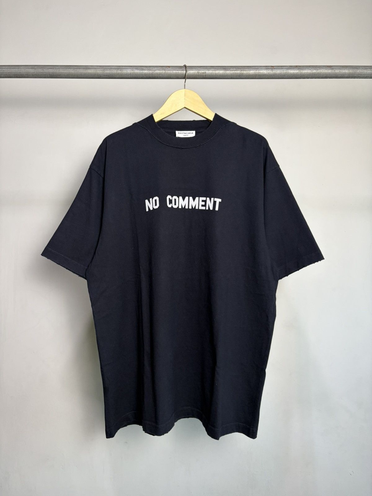Balenciaga SS22 No Comment Oversized Distressed T-Shirt | Grailed