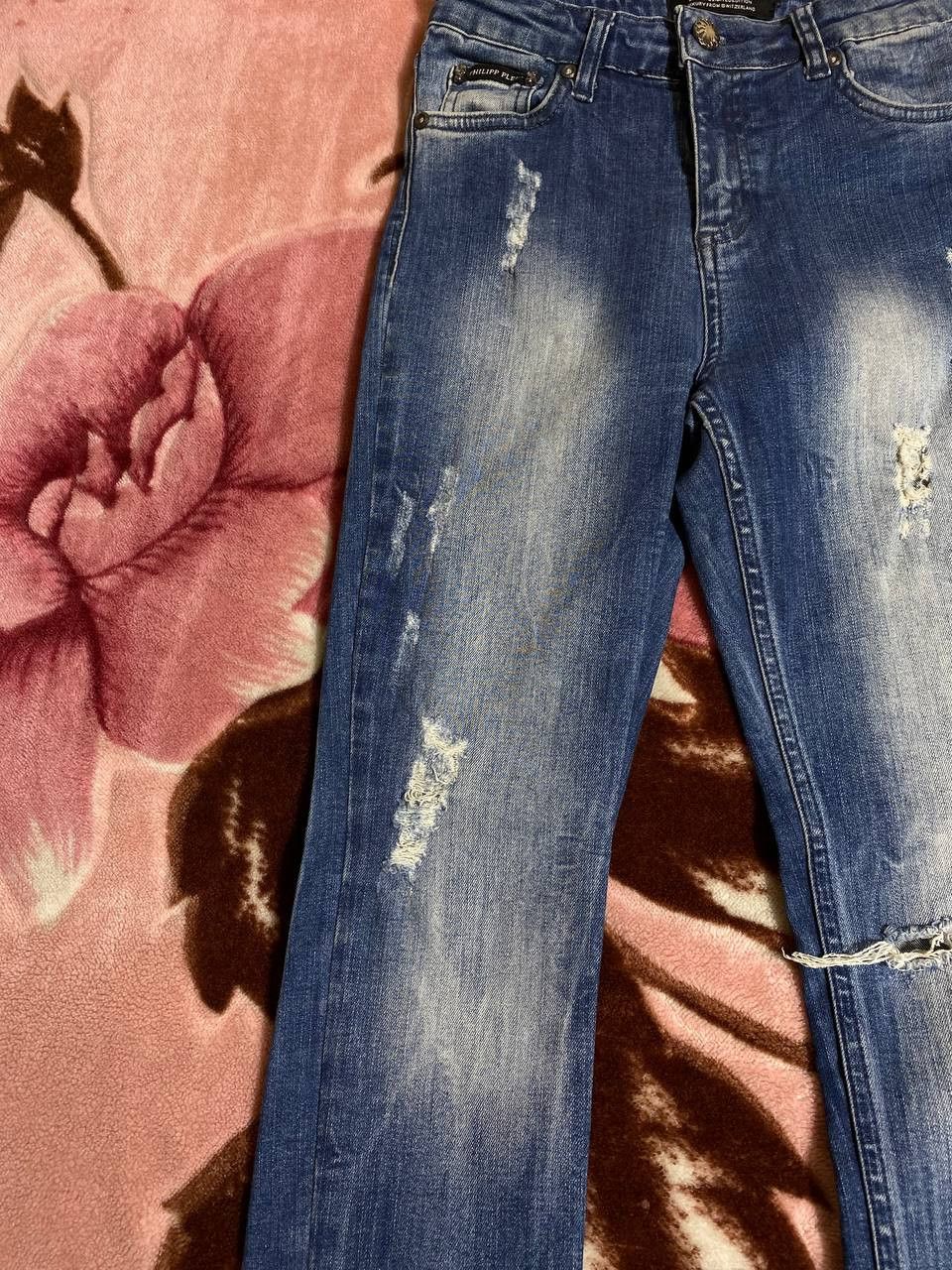Philipp Plein Vintage Skull Denim Philipp Plein Distressed Fabric Style Size US 27 - 15 Thumbnail