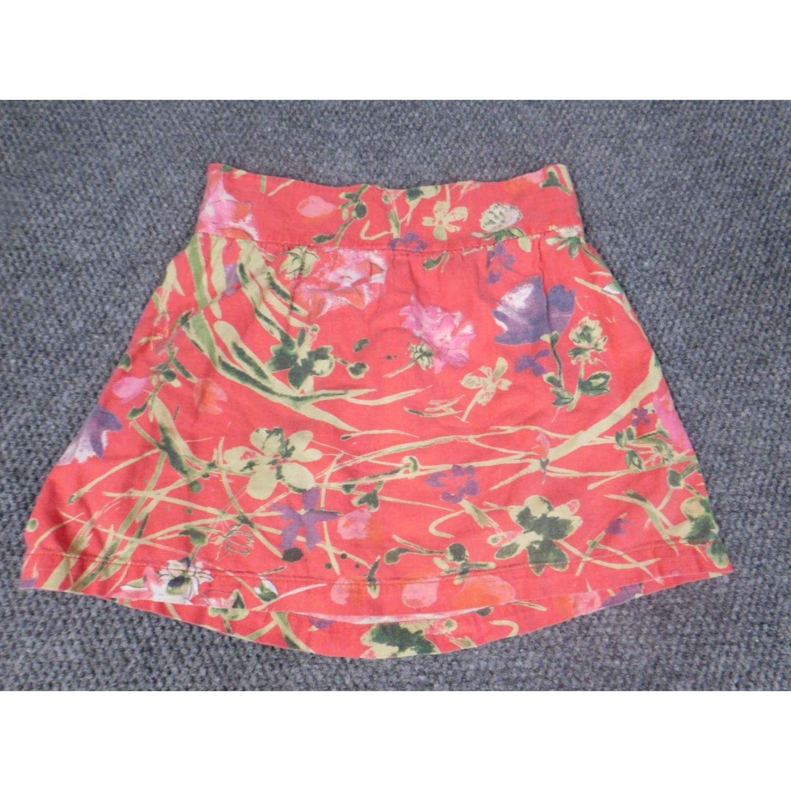 Old Navy Old Navy Skirt Womens XS Pink Floral A-Line Linen Knee Length Stretch Casual Womens Size 26" / US 2 / IT 38 - 4 Thumbnail