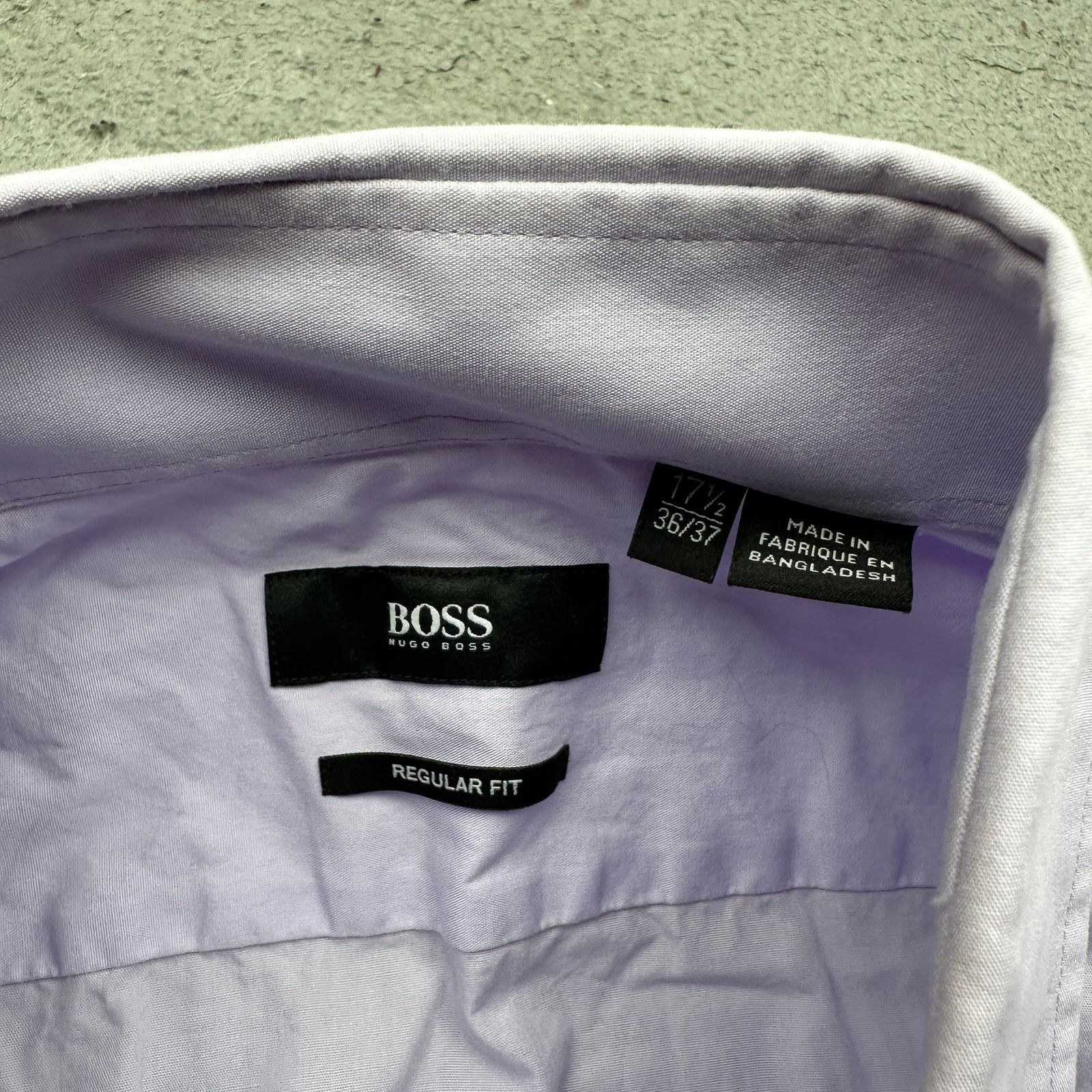 Hugo Boss Boss Hugo Boss Button Purple Dress Shirt Mens 17.5 36/37 XL Size US XL / EU 56 / 4 - 3 Thumbnail