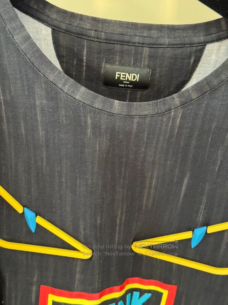 Fendi Fendi Neon Little Devil Distressed T-Shirt Size US XL / EU 56 / 4 - 3 Thumbnail