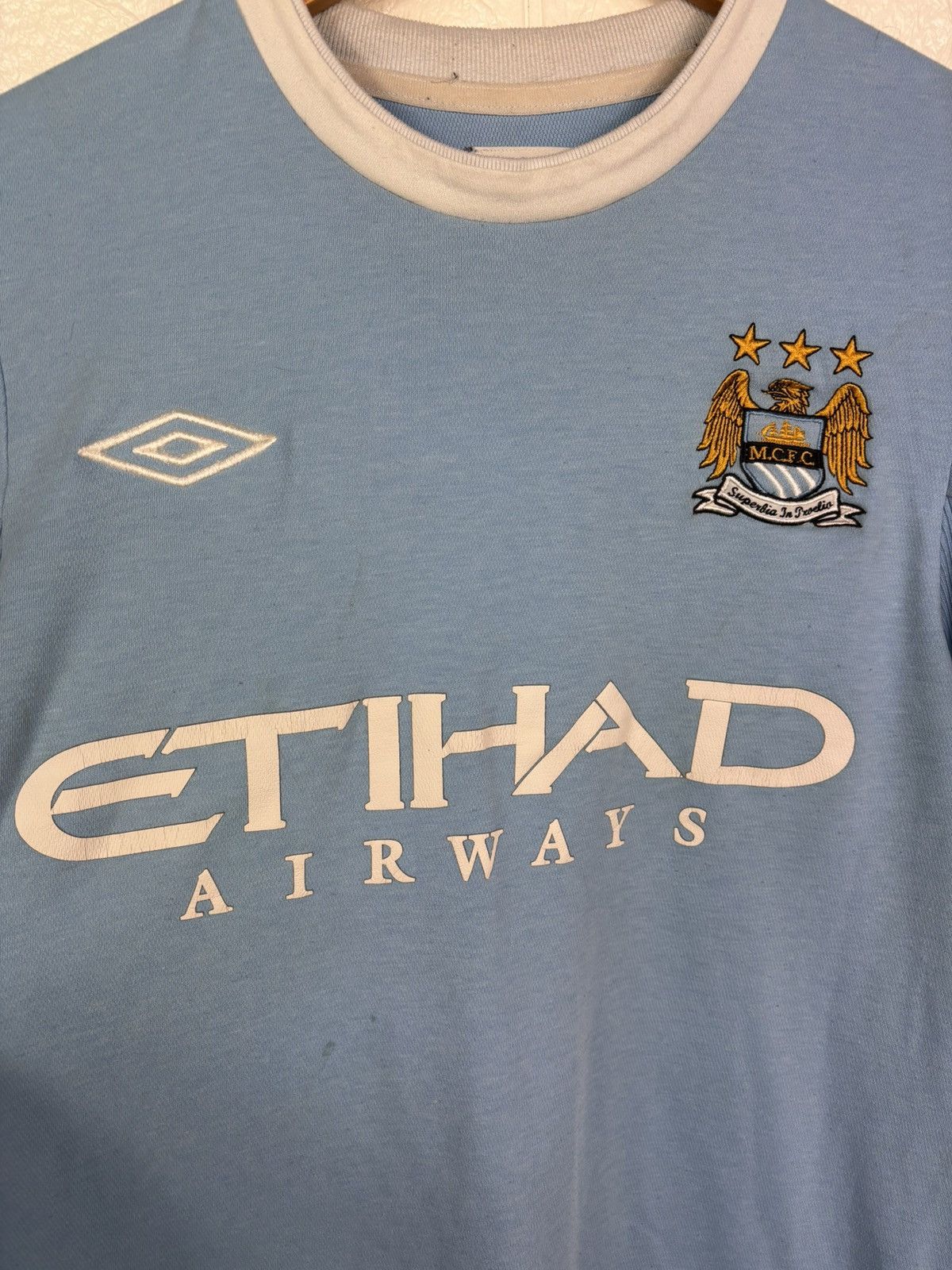 Umbro MANCHESTER CITY 2009-10 #10 ROBINHO FOOTBALL SOCCER JERSEY Size US S / EU 44-46 / 1 - 6 Thumbnail