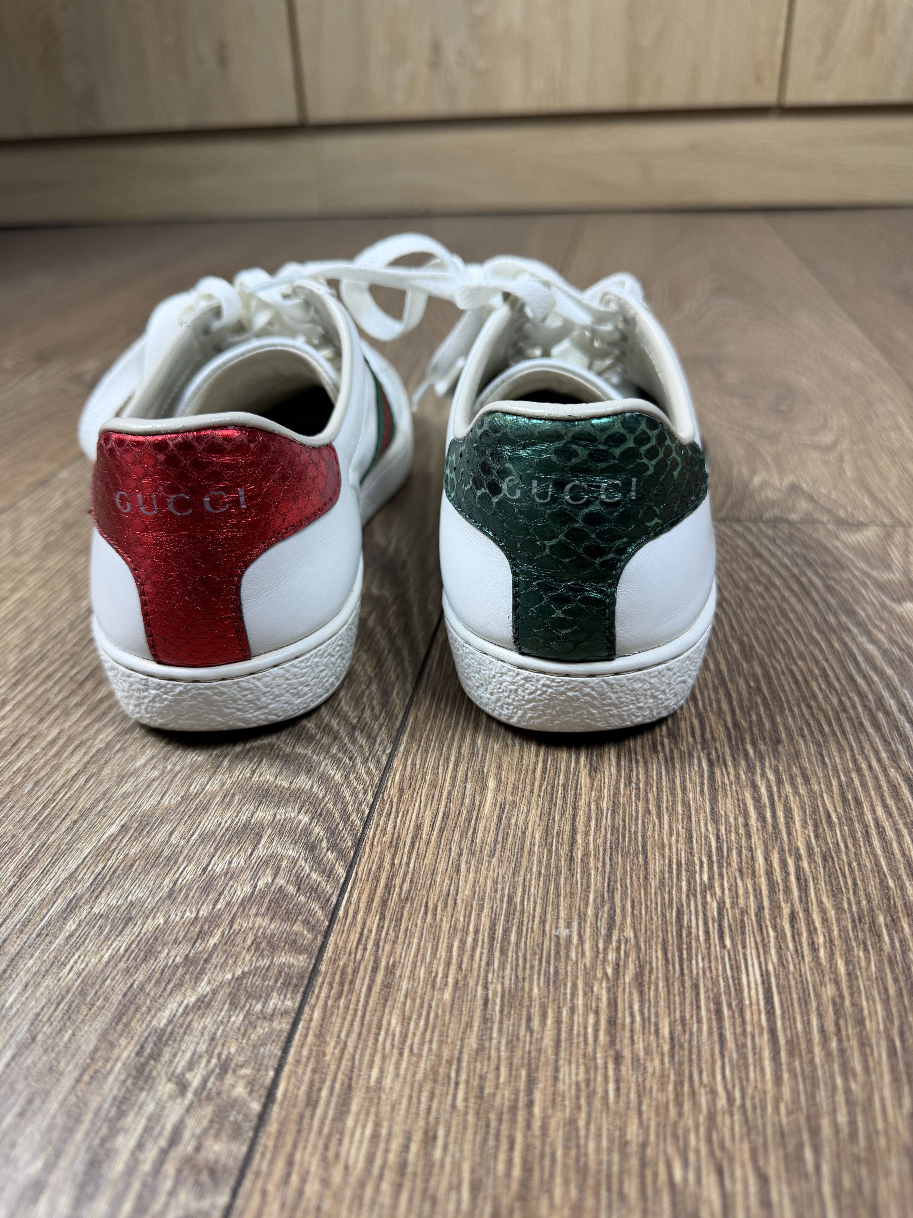 Gucci Gucci Ace White Leather Green red Crocodile Sneakers size36 Size US 5 / EU 37 - 7 Thumbnail