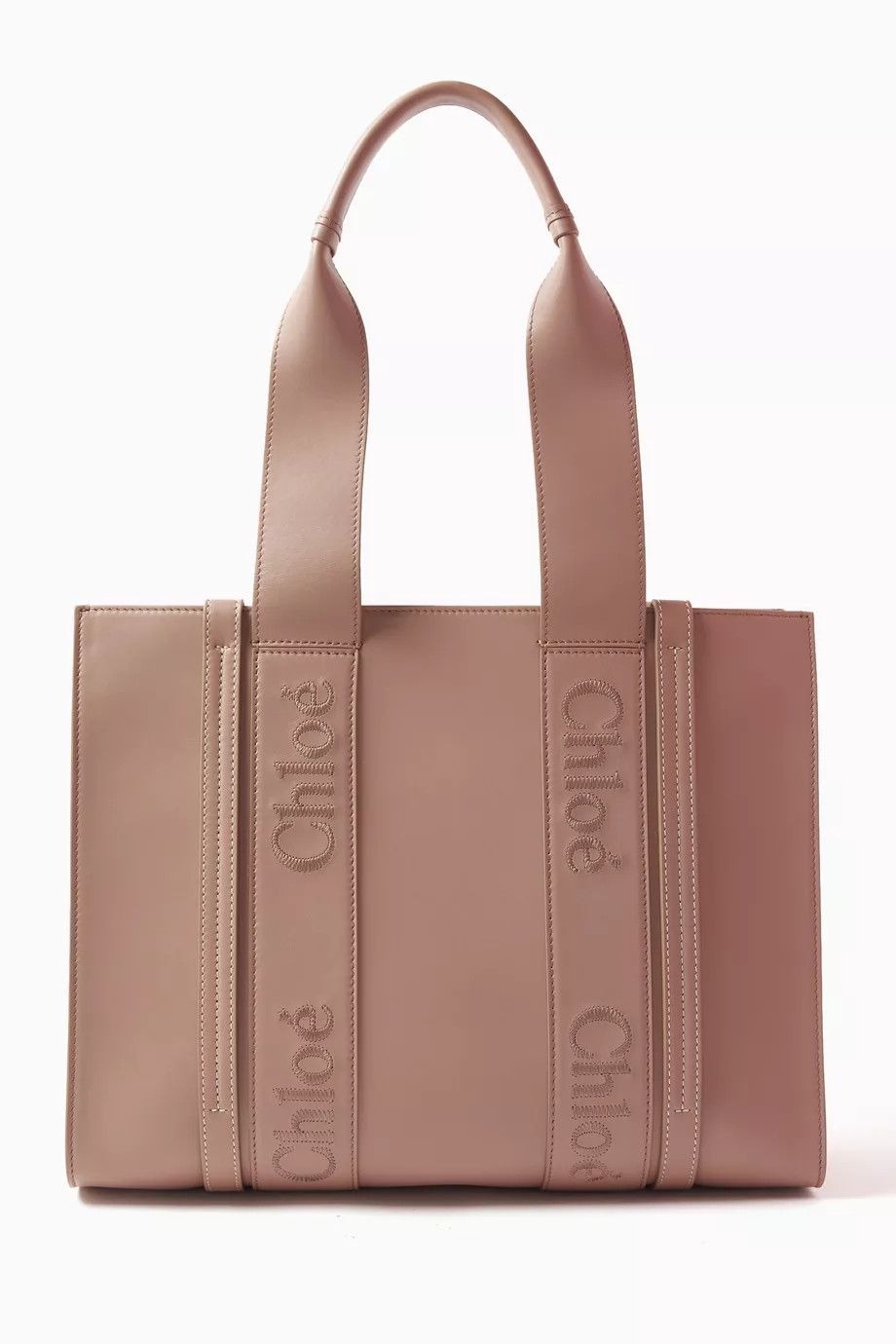Chloe oc11z0525 Size: OS / Medium Woody Tote Bag in Dark Nude Size ONE SIZE - 1 Thumbnail