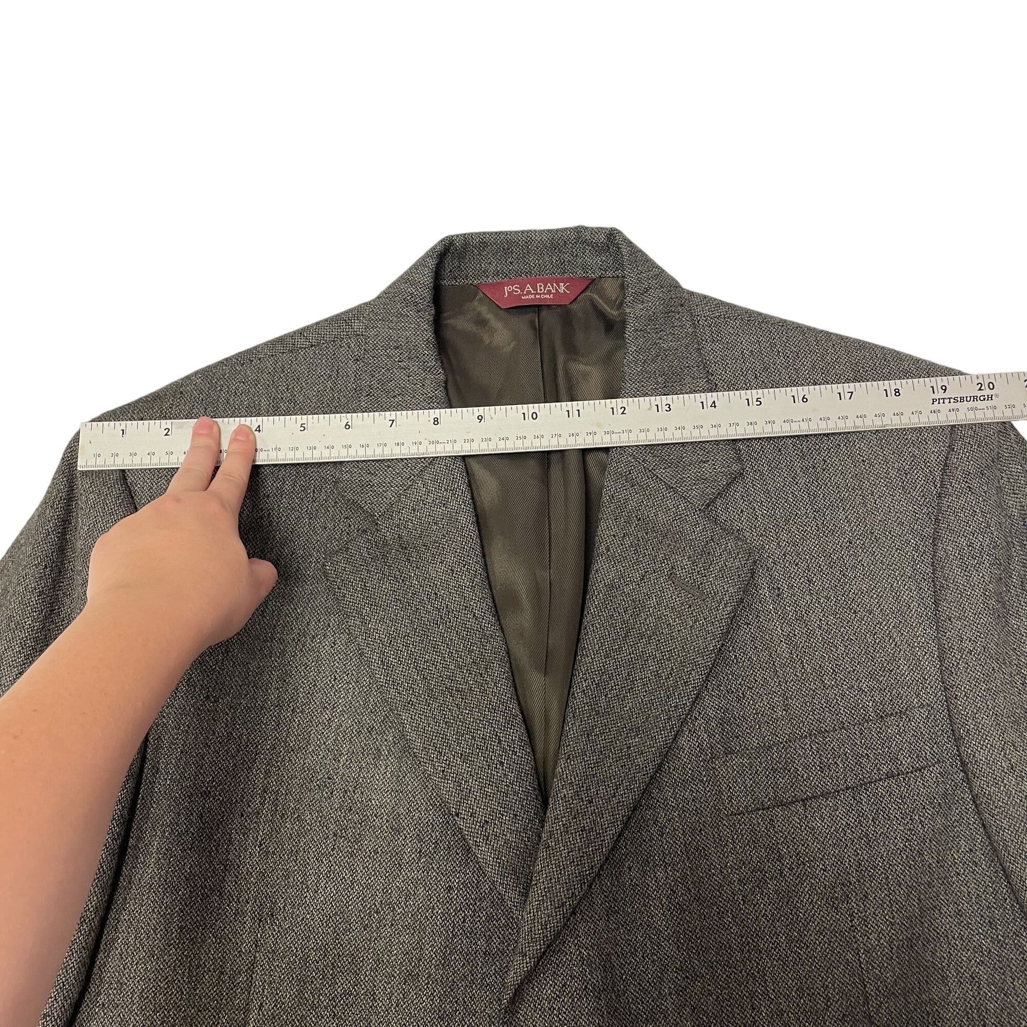 Jos. A. Bank Jos A Bank Sport Coat 3 BTN Jacket Brown Gray WOOL Jacket Size 44L - 10 Thumbnail