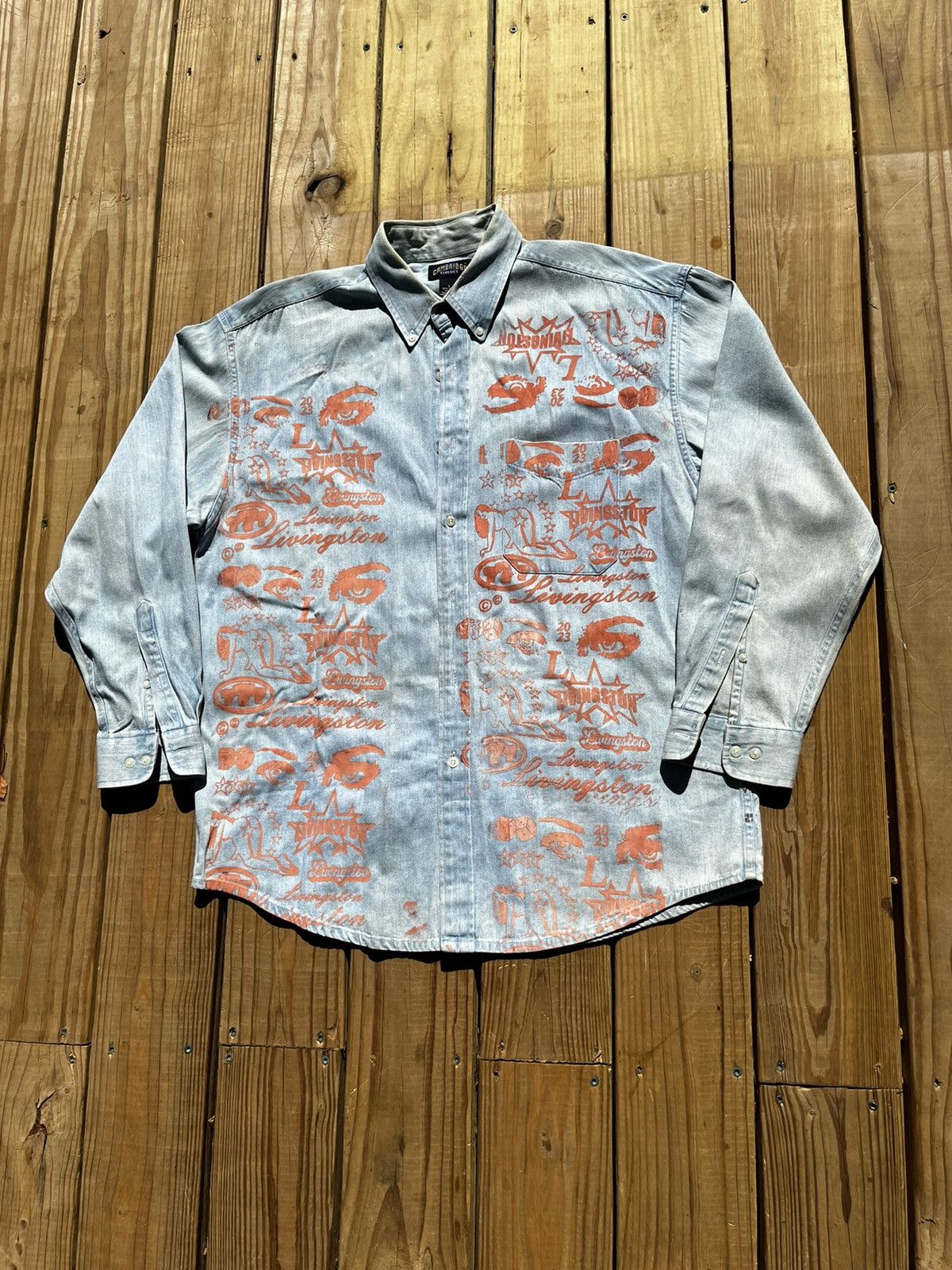 Japanese Brand Up/Cycled Denim Dead Klansman/Pornstar Button Up Shirt Size US L / EU 52-54 / 3 - 2 Thumbnail