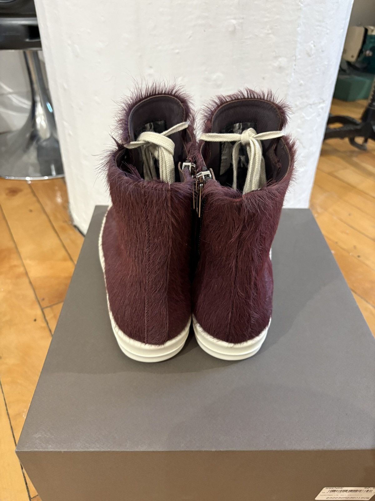 Rick Owens Rick Owens FW23 "Luxor" Amethyst pony hair ramones Size US 9.5 / EU 42-43 - 3 Thumbnail