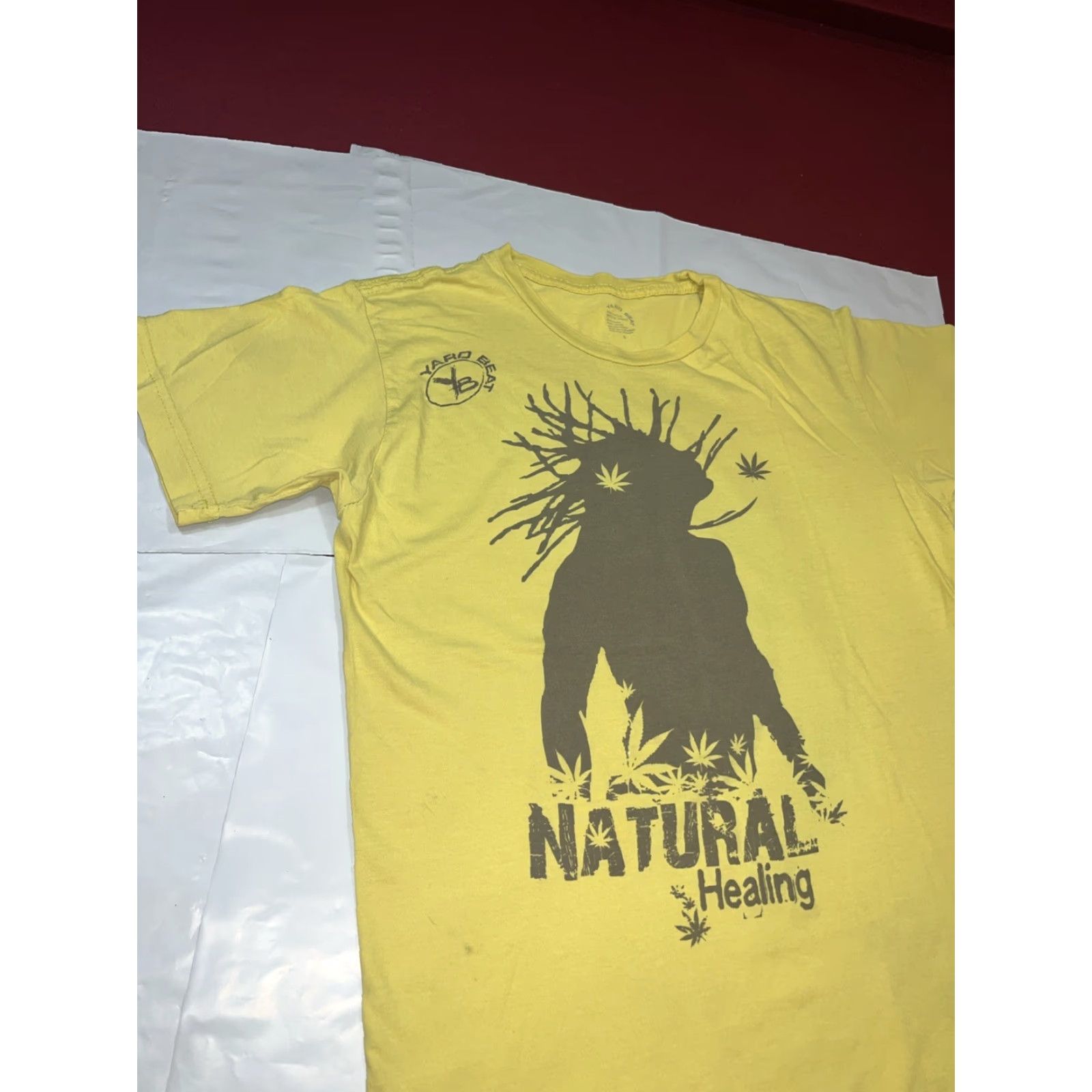 Vintage VINTAGE Yard Beat T-Shirt Jamaica Rasta Reggae Natural Healing Yellow Cotton Short Sleeve Unisex SMALL Men Women Clothing Size US S / EU 44-46 / 1 - 7 Thumbnail