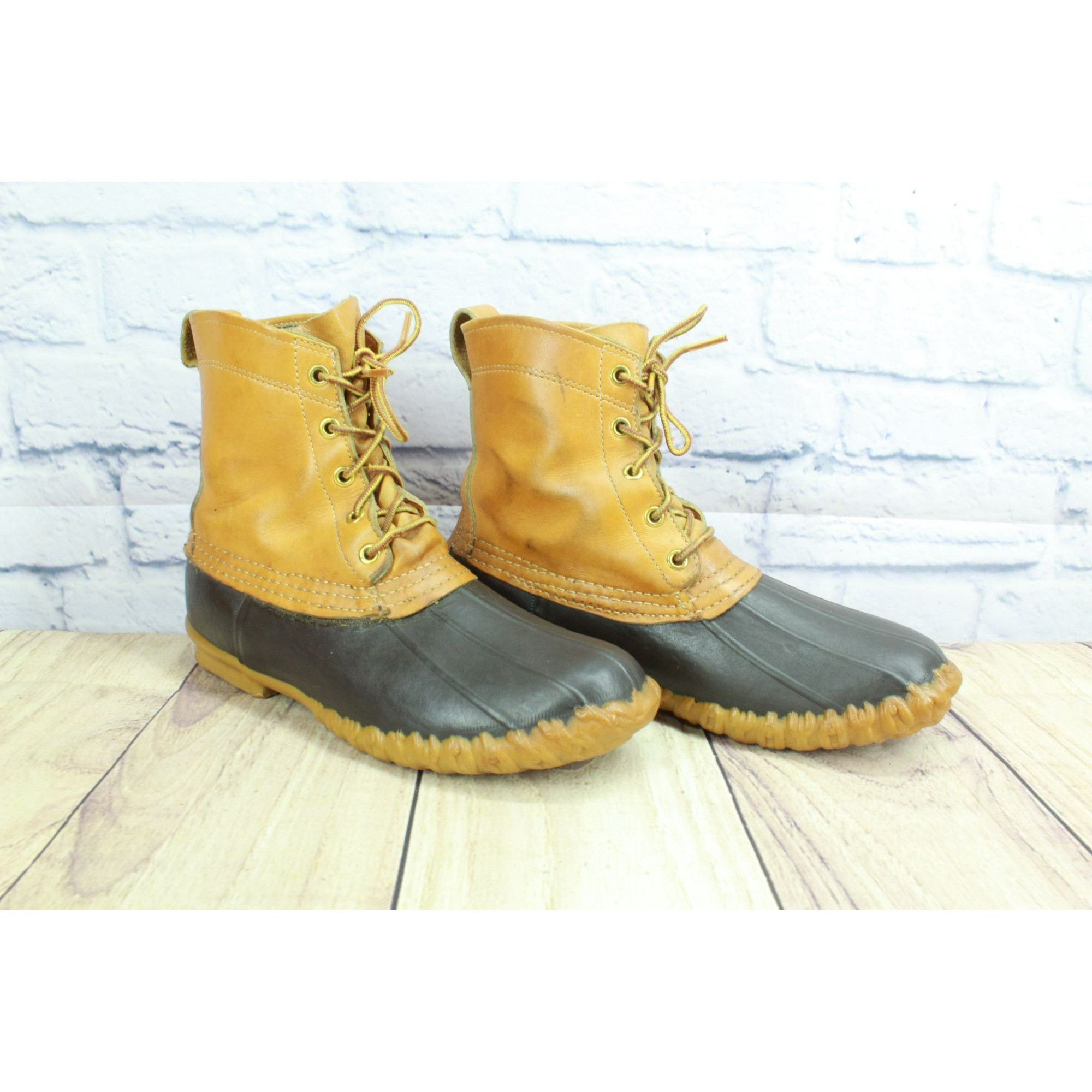 L.L. Bean × Leather × Vintage Vintage LL Bean Women's Unlined Ankle Hunting Duck Boots Size US 8 / IT 38 - 3 Thumbnail