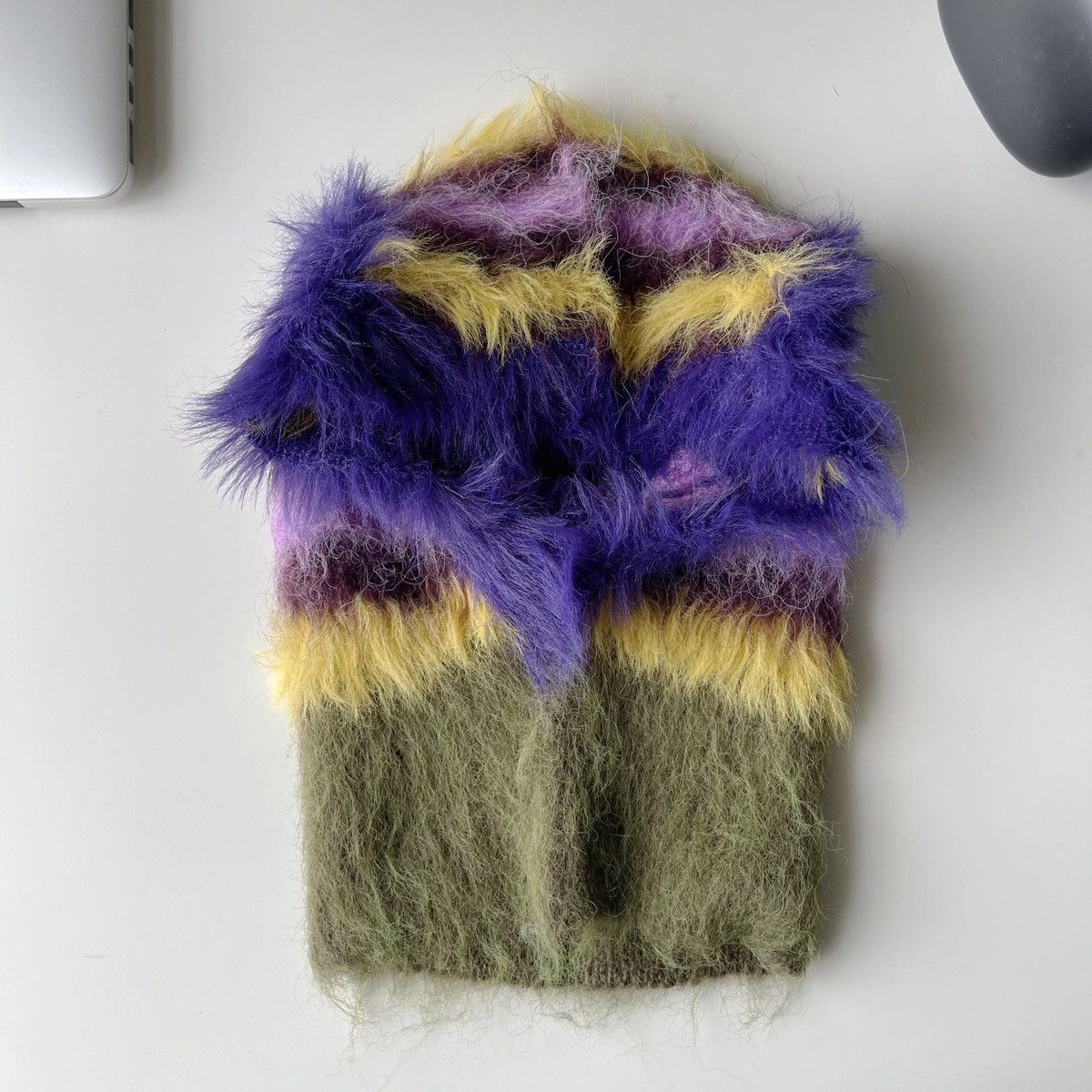 Designer × Vintage Wool Plush Fluffy Balaclava Ski Mask Retro Unisex Beanies Size ONE SIZE - 3 Thumbnail