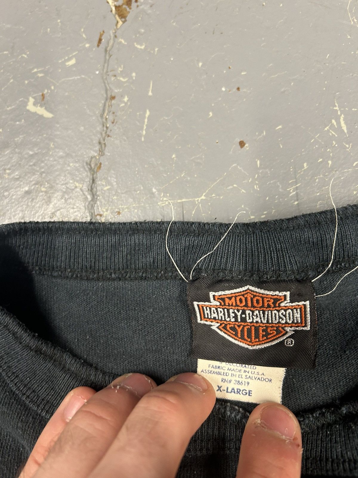 Harley Davidson × Vintage Crazy Vintage Y2K Black Harley Davidson Faded Tee Shirt Size US XL / EU 56 / 4 - 4 Thumbnail