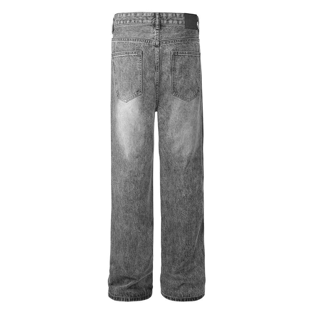 Vintage Men's washed distressed loose wide-leg ripped straight jeans Size US 32 / EU 48 - 3 Thumbnail