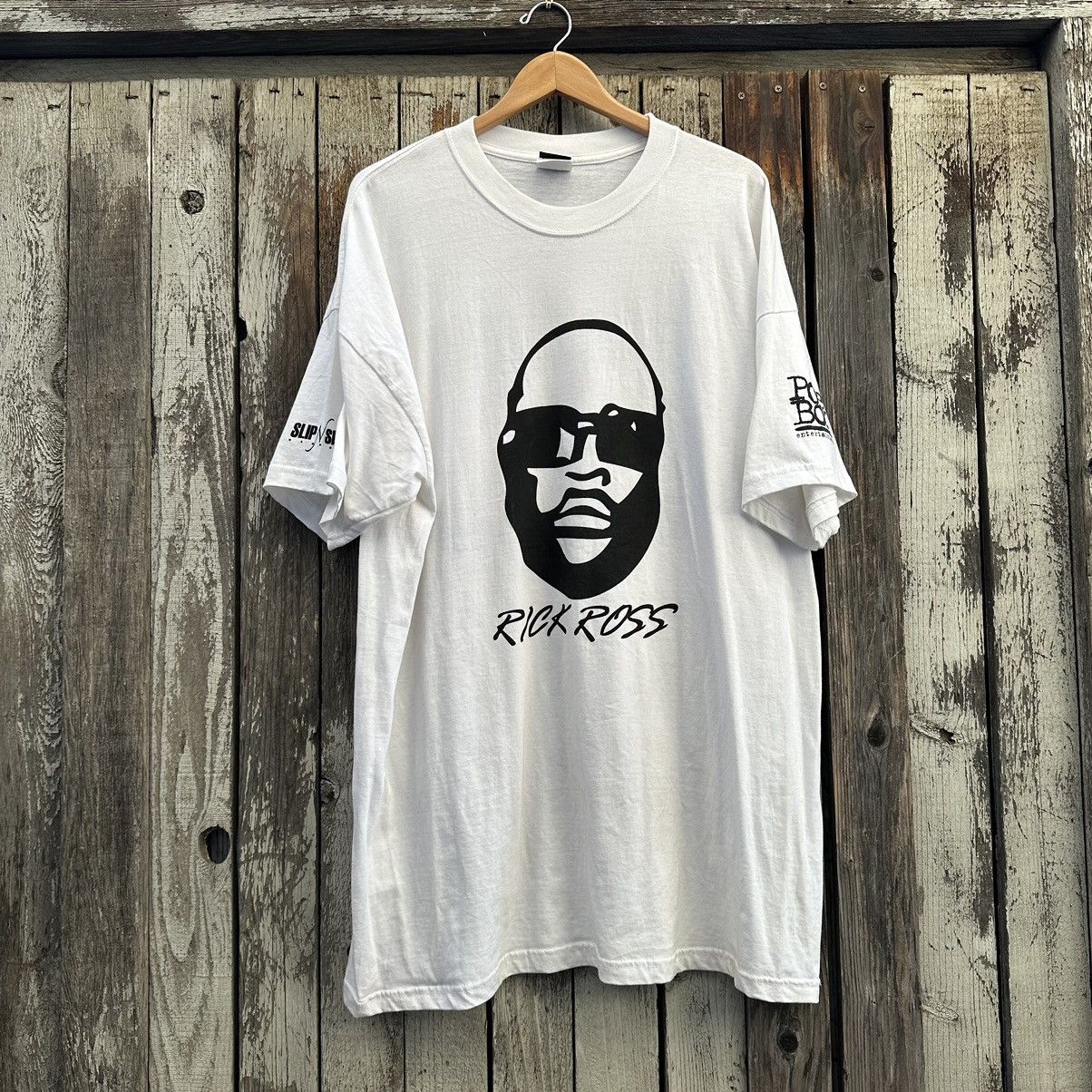 image of Rap Tees x Vintage Rick Ross Port Of Miami Slip-N-Slide Promo T-Shirt in White, Men's (Size 2XL)