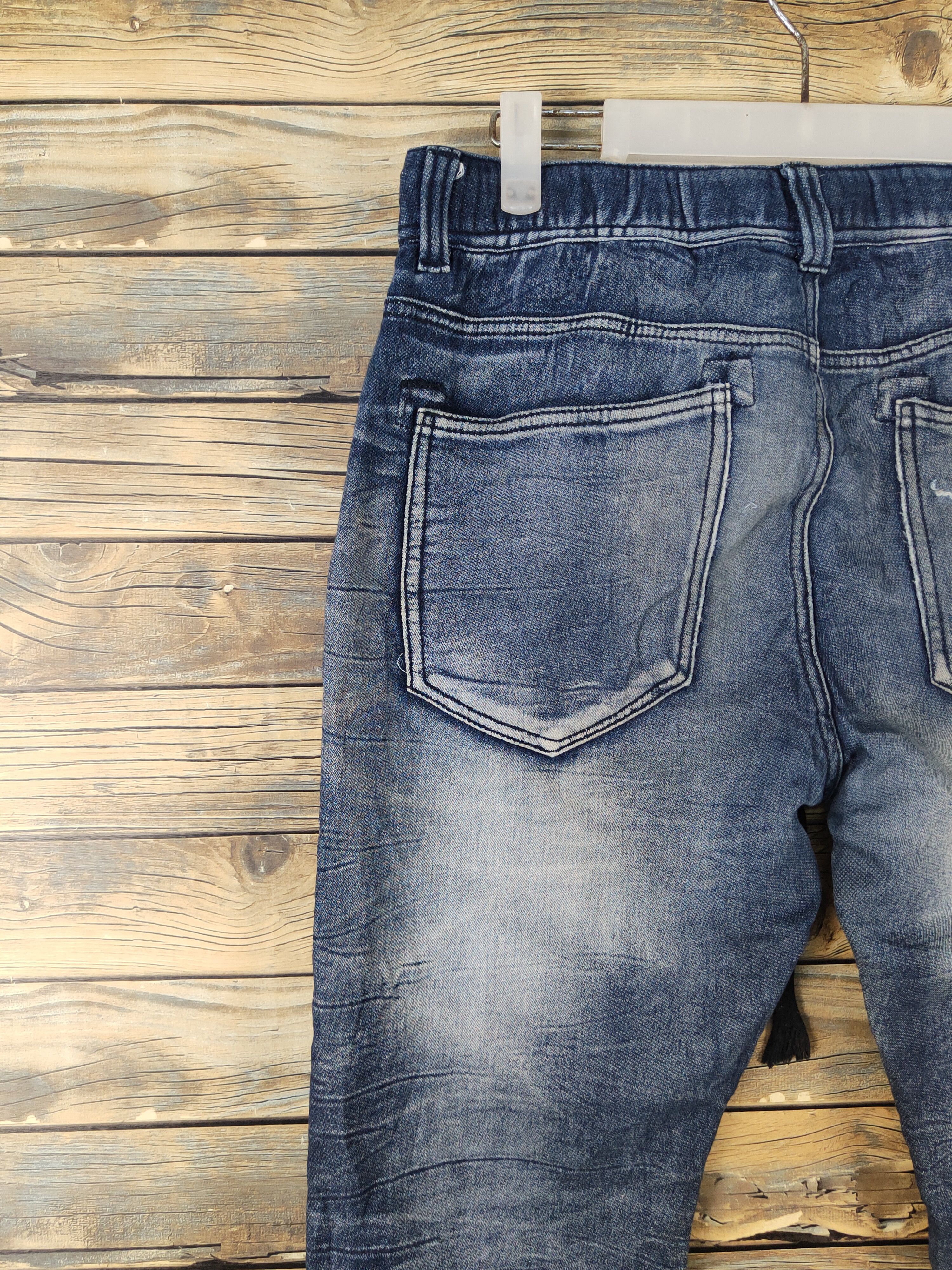 Japanese Brand Vence Exchange Blue Distressed Ripped Jogger Jeans #W2079 Size US 31 - 8 Thumbnail