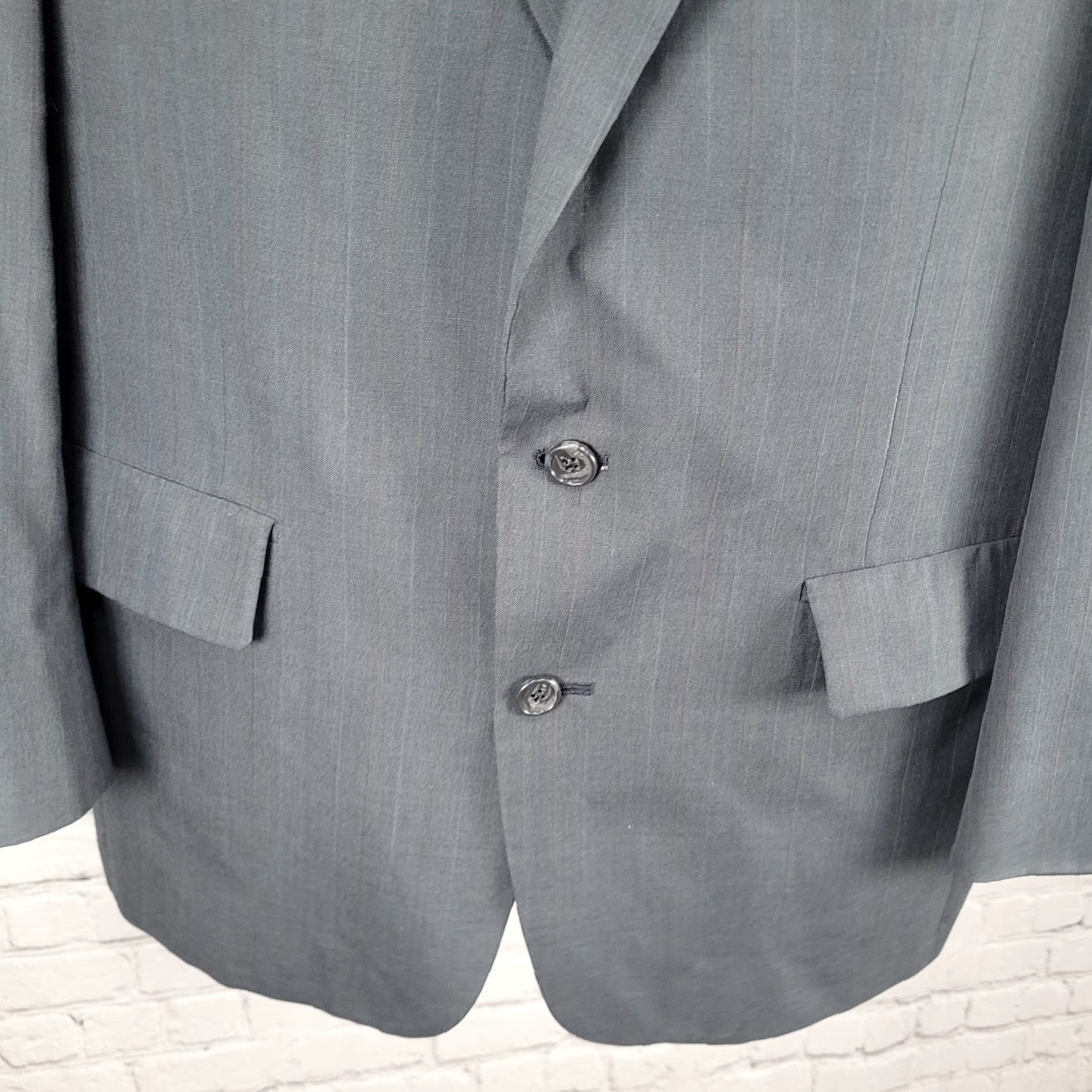 Vintage VINTAGE Kuppenheimer Gray Pinstriped Blazer Sport Coat Size 42 Regular Mens Size 42R - 7 Thumbnail