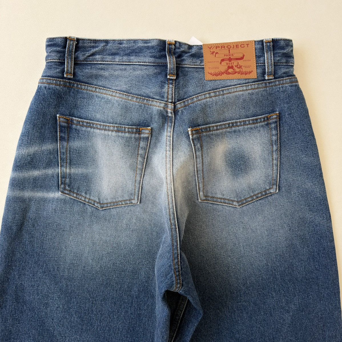 Y/Project A/W 23 ‘’Whiskers Mid Blue’ Washed Jeans Size US 32 / EU 48 - 16 Thumbnail