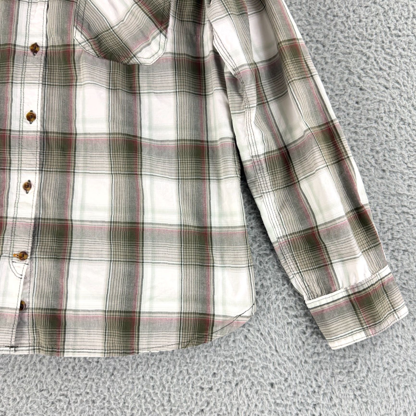 Carhartt Carhartt Huron Button-Up Shirt Womens Large Green Plaid Long Sleeve Collared Size L / US 10 / IT 46 - 3 Thumbnail