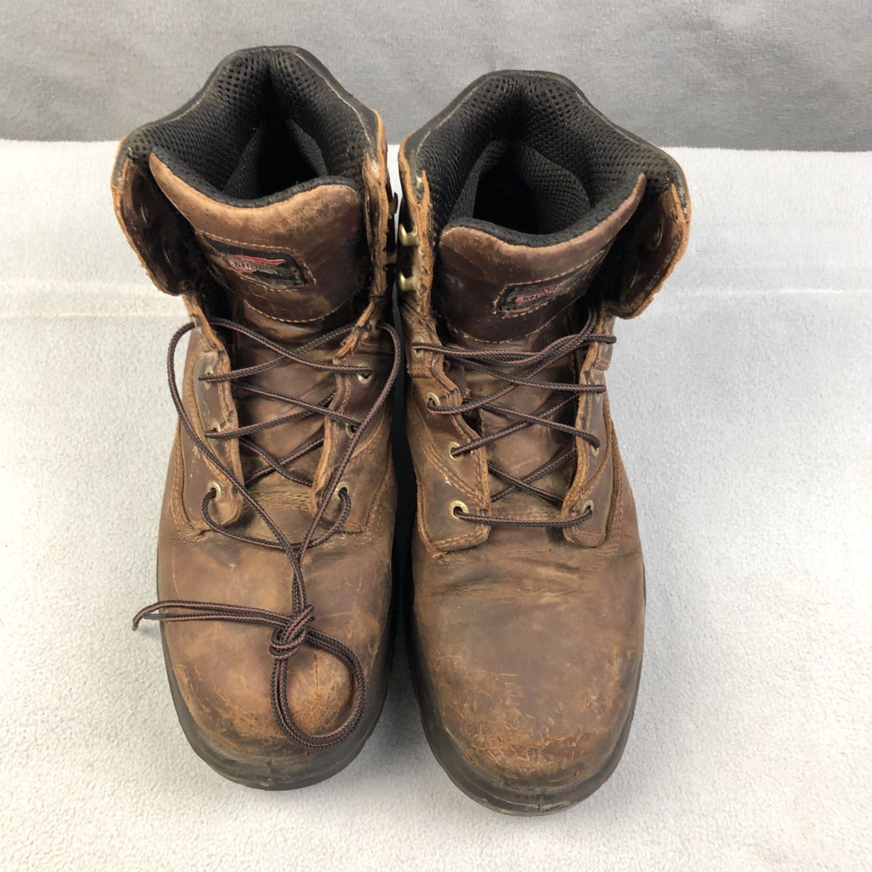 Red Wing Red Wing Boots Brown Leather 6-Inch Safety Toe Combat Work Boot Mens Size 11.5 FlexBond Size US 11.5 / EU 44-45 - 6 Thumbnail