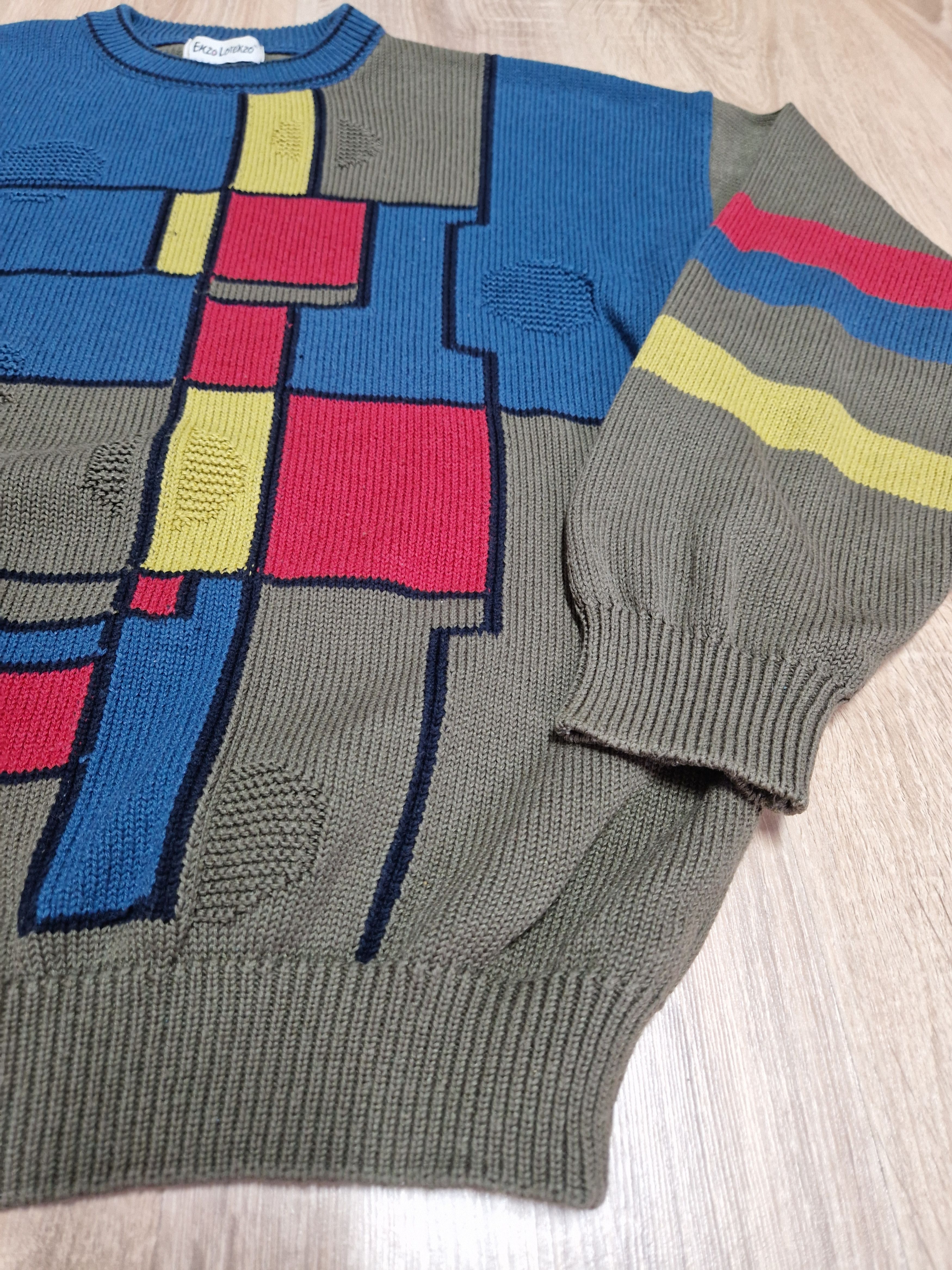 Other Enzo Lorenzo Striped Knit Sweater Coogi Style Vintage Size US L / EU 52-54 / 3 - 3 Thumbnail