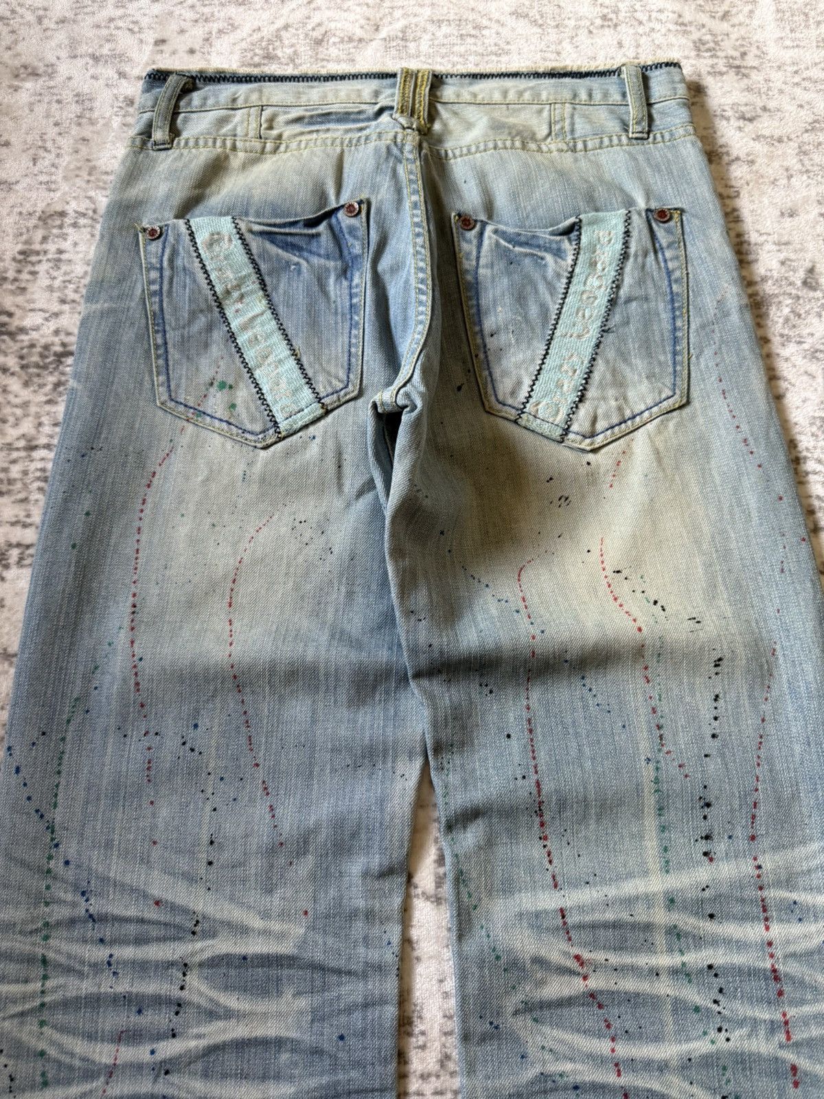 Hysteric Glamour Crazy Leopard Japan Paint Splatter Honeycomb Loose Jeans Size US 30 / EU 46 - 12 Thumbnail
