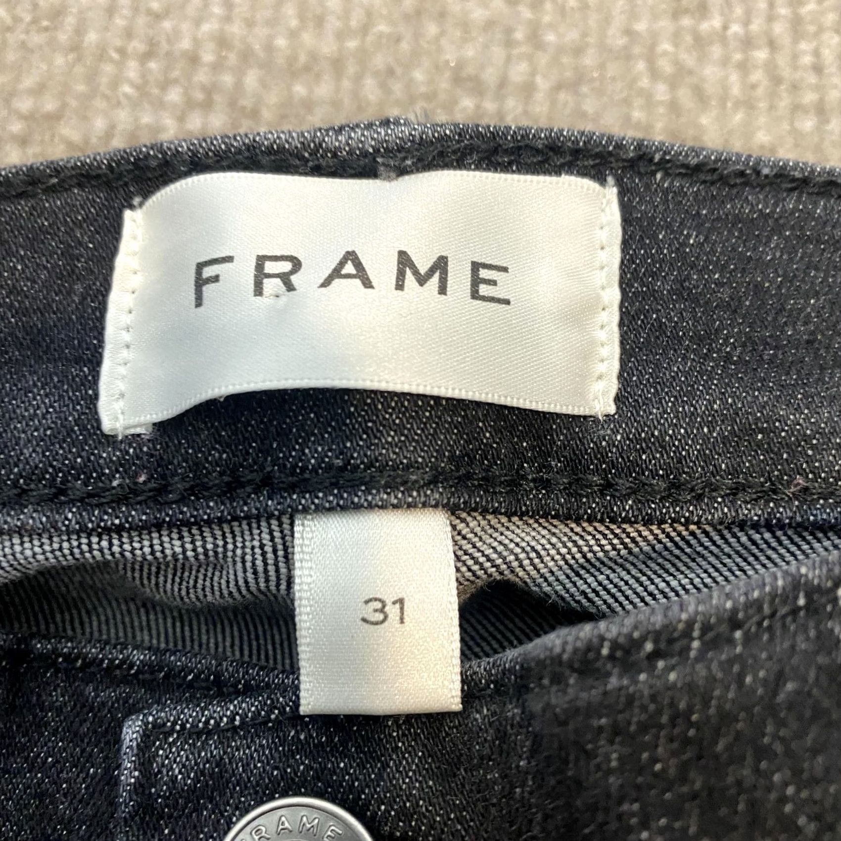 Frame FRAME Le High Straight Long Jeans Womens 31 Charcoal Gray High Rise Denim Stretch 5-Pocket Mens? Size 24" / US 00 / IT 34 - 4 Thumbnail