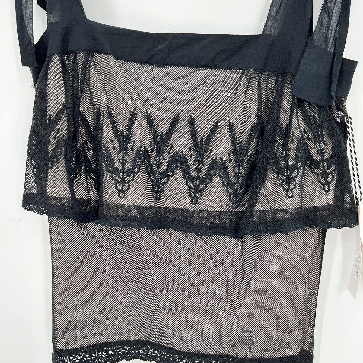 Designer NWT St.Roche Cloud Top Floral Lace Blouse Top Tie Gothic Size M / US 6-8 / IT 42-44 - 4 Thumbnail