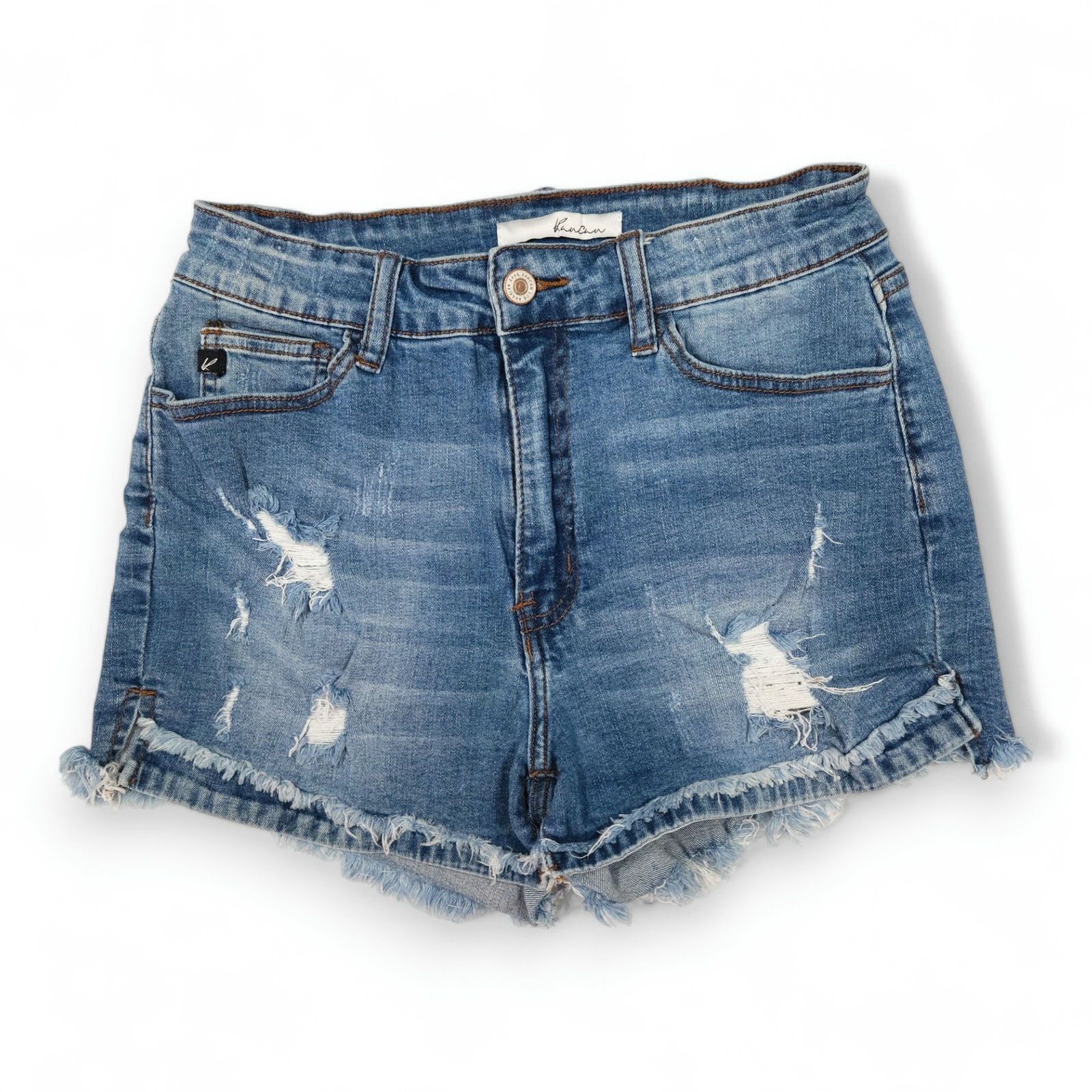 Other EUC Kancan High Rise Denim Shorts Sz. 28 Blue Distressed Size 28" / US 6 / IT 42 - 1 Thumbnail