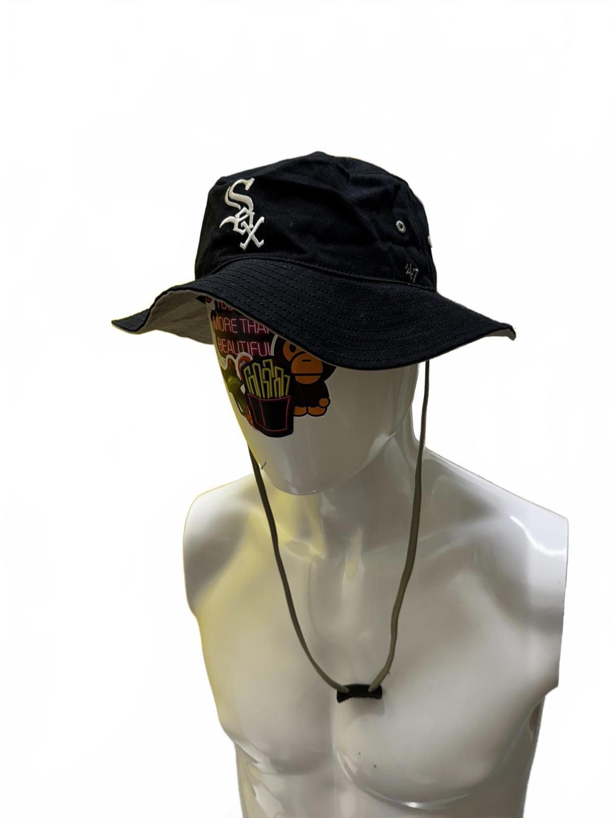 47 Brand Chicago White Sox Black Bucket Hat with Chin Strap Size ONE SIZE - 3 Thumbnail