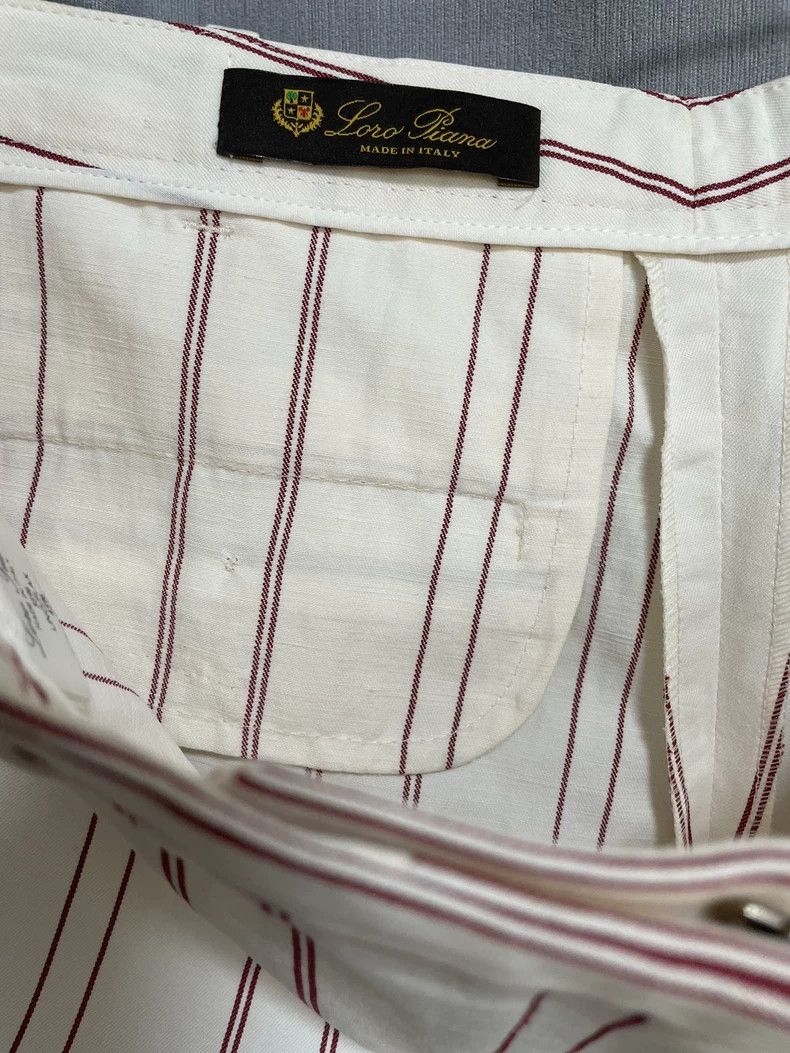 Loro Piana Loro piana Linen cotton mixed striped casual pants 2506-Nex Size 27" / US 4 / IT 40 - 6 Thumbnail