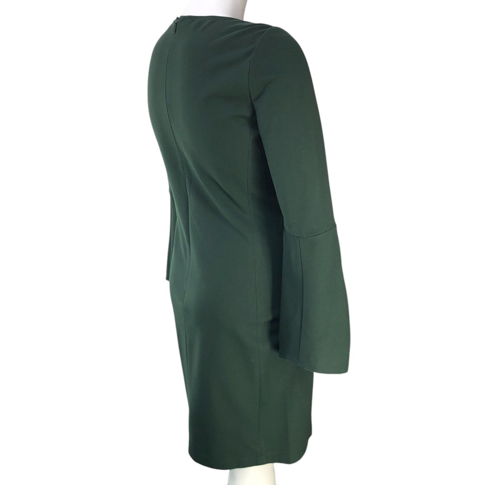 Lafayette 148 Size L Dress Flare Sleeve Round Neck POCKETS