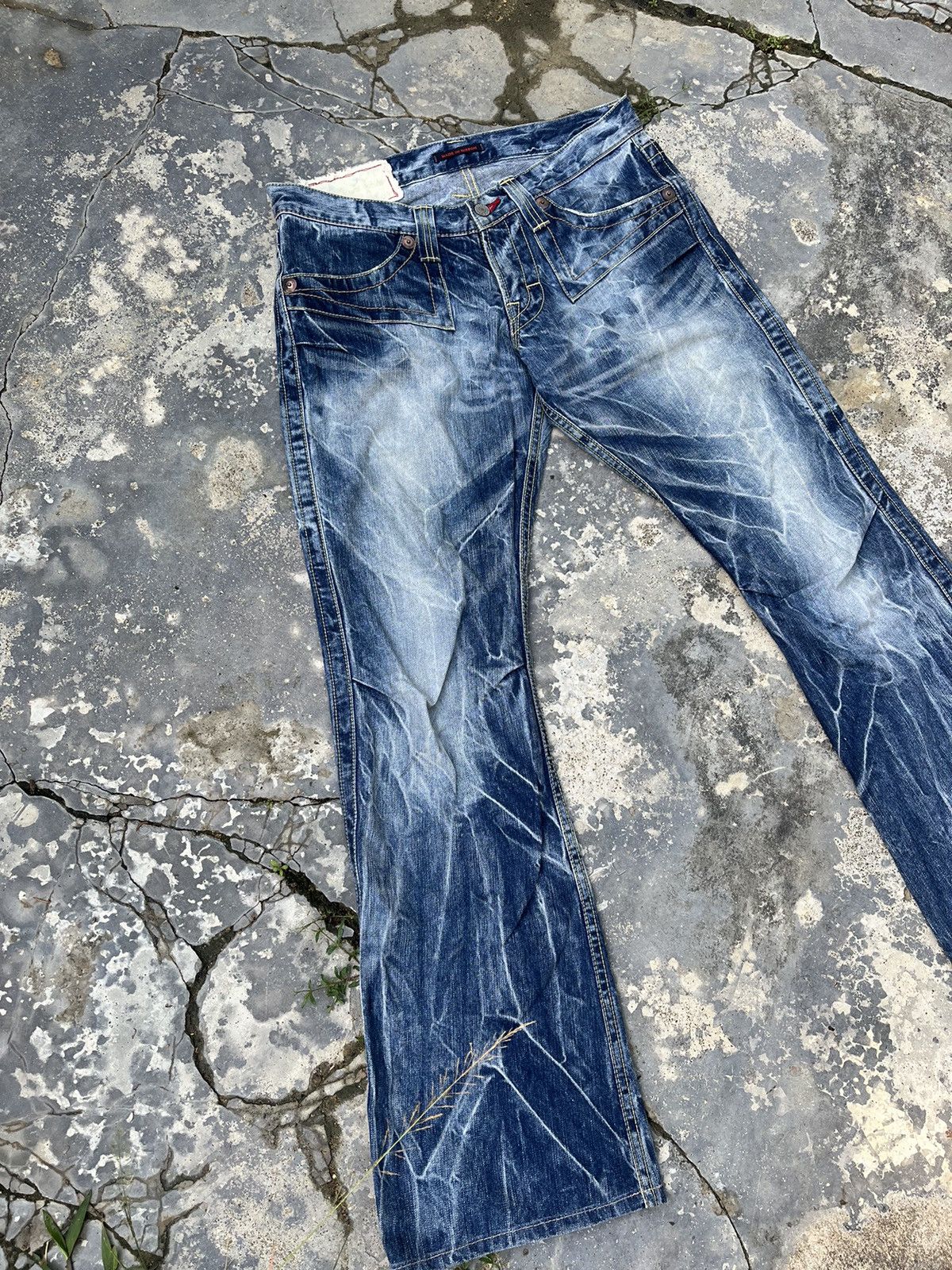 If Six Was Nine × Japanese Brand × Vintage Flare Crazy Striking Design Blue Jean Japan Denim Size US 32 / EU 48 - 5 Thumbnail