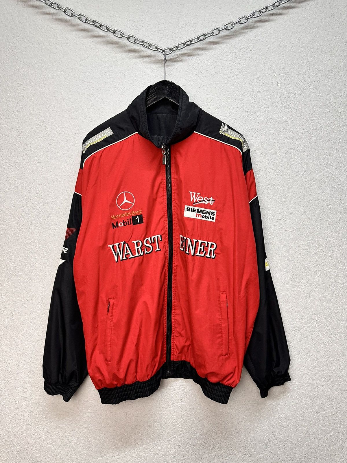 Mercedes-Benz Racing Jacket Moto Vodafone F1 Nascar Leather Red Bull Lucky Size US XL / EU 56 / 4 - 1 Thumbnail