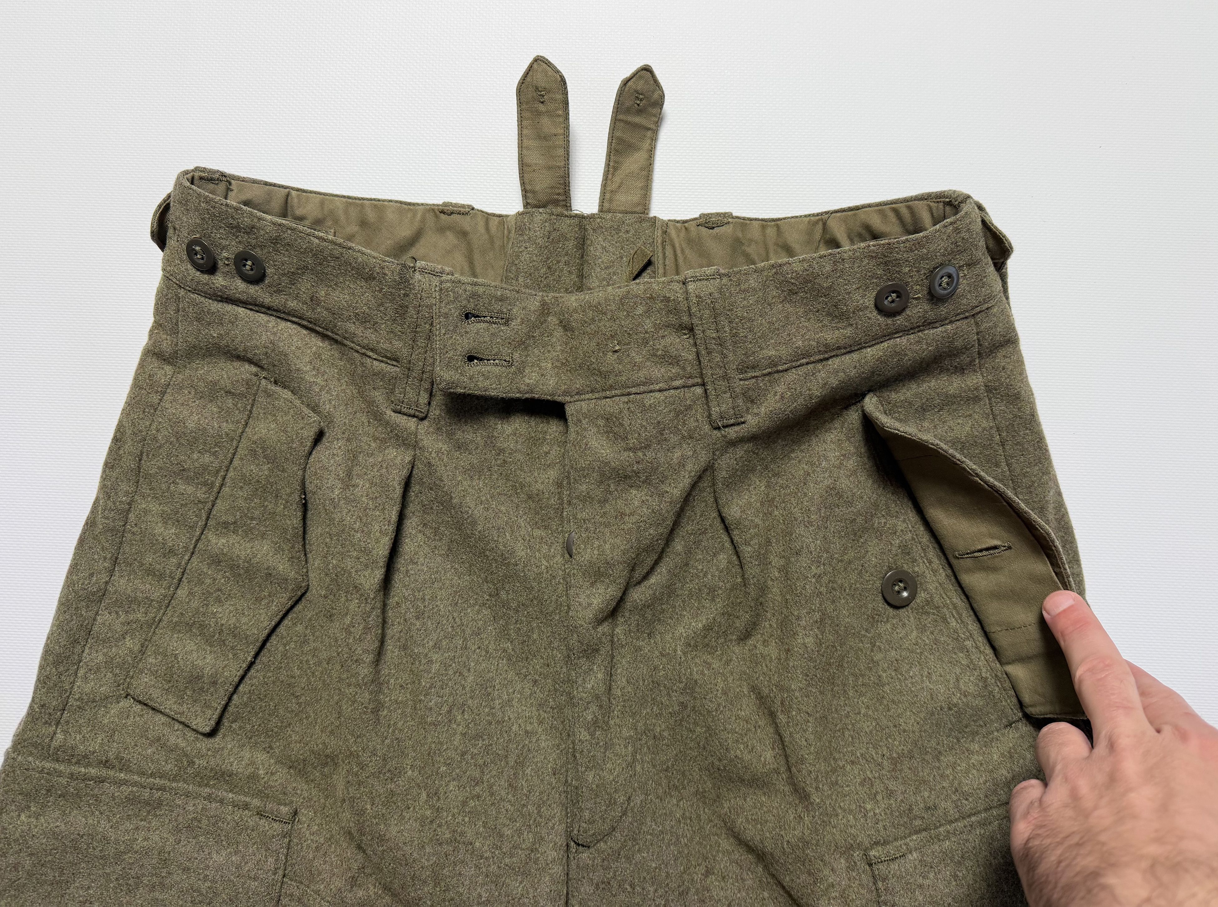 Vintage NIEMANN & CO 1960s German Military Wool Cargo Combat Pants Size US 31 - 4 Thumbnail