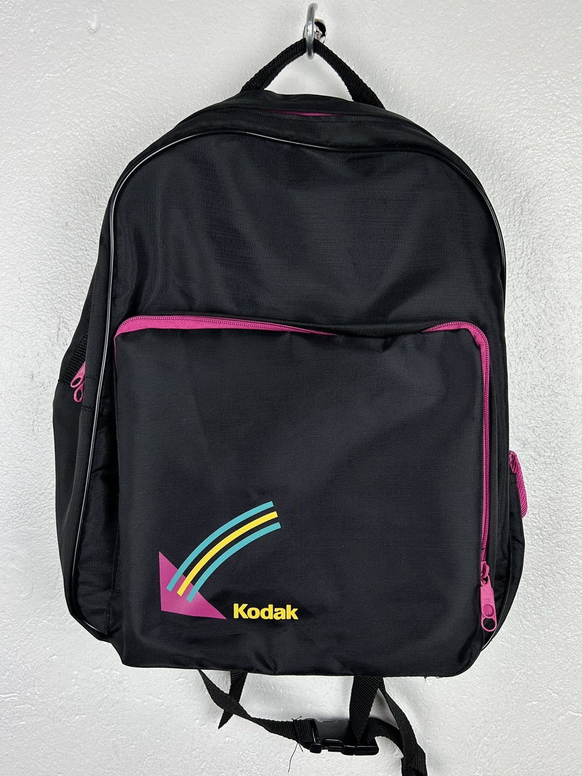 80s 90s Vintage Kodak Lightweight Mesh Backpack In Black