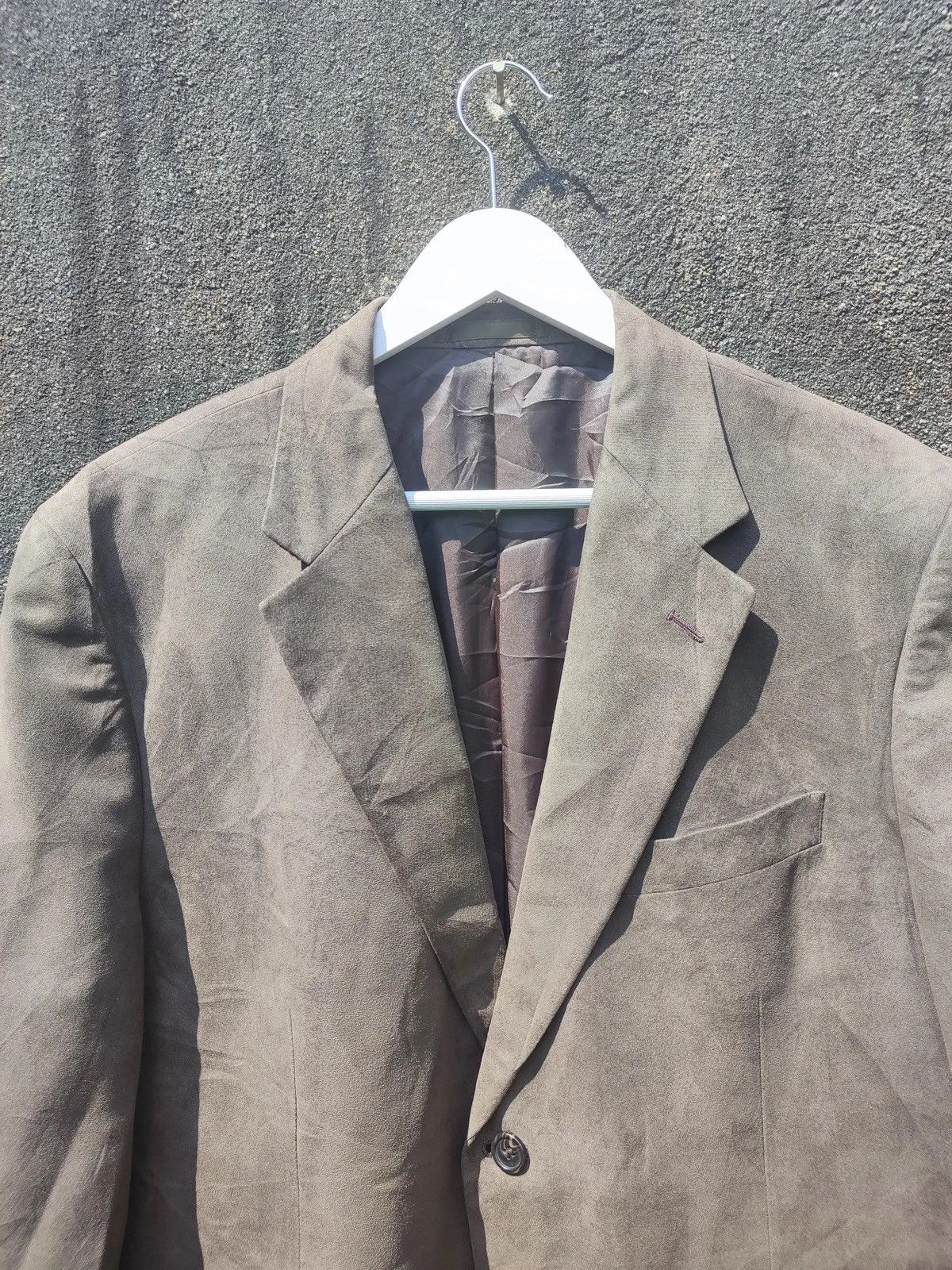 Designer × Japanese Brand × Kansai Yamamoto SISSY by Kansai Yamamoto Brown Suede-Look Blazer Size 44R - 2 Thumbnail