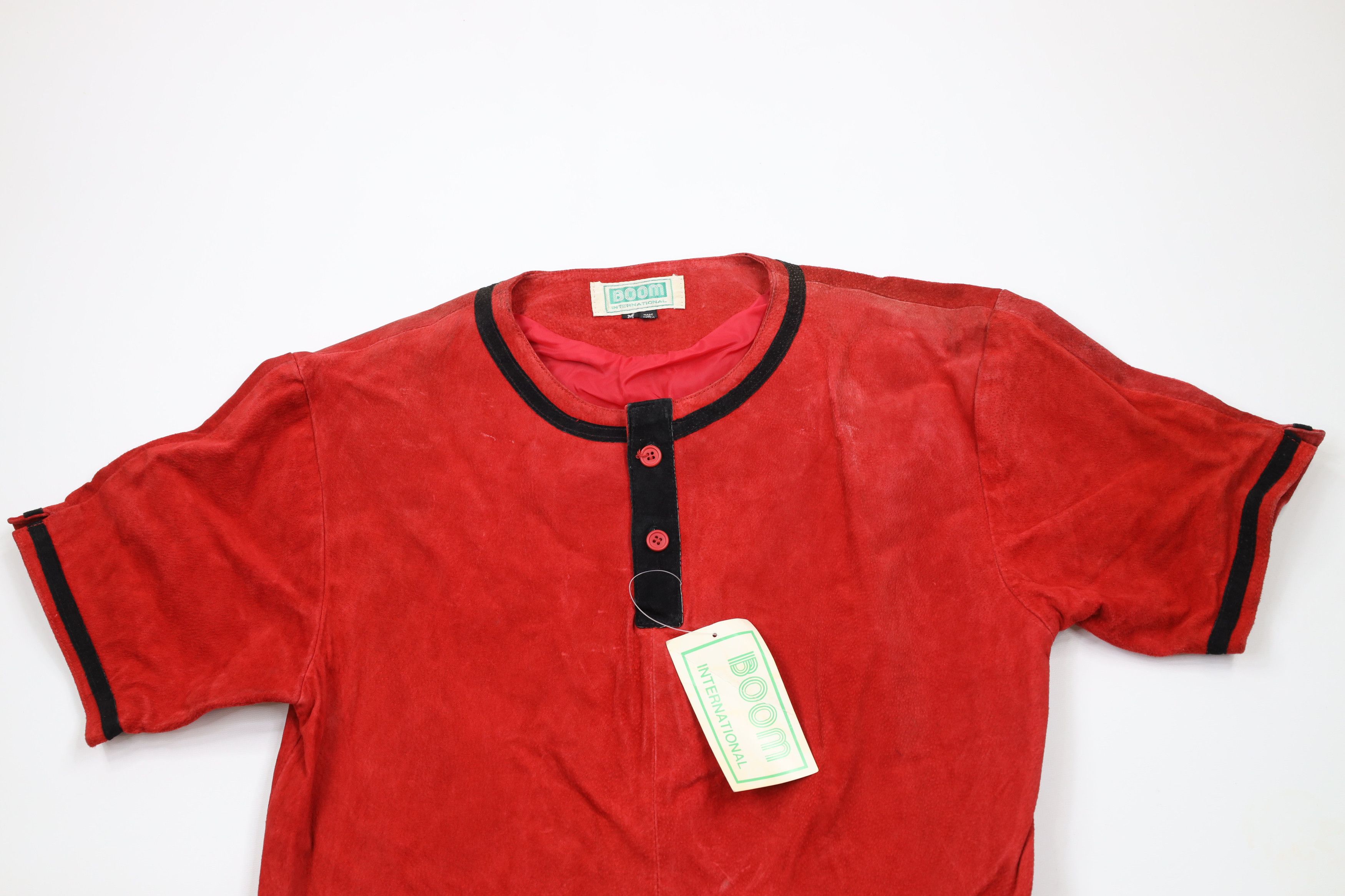 Deadstock Vintage 90s Streetwear Suede Leather Shorts Suit