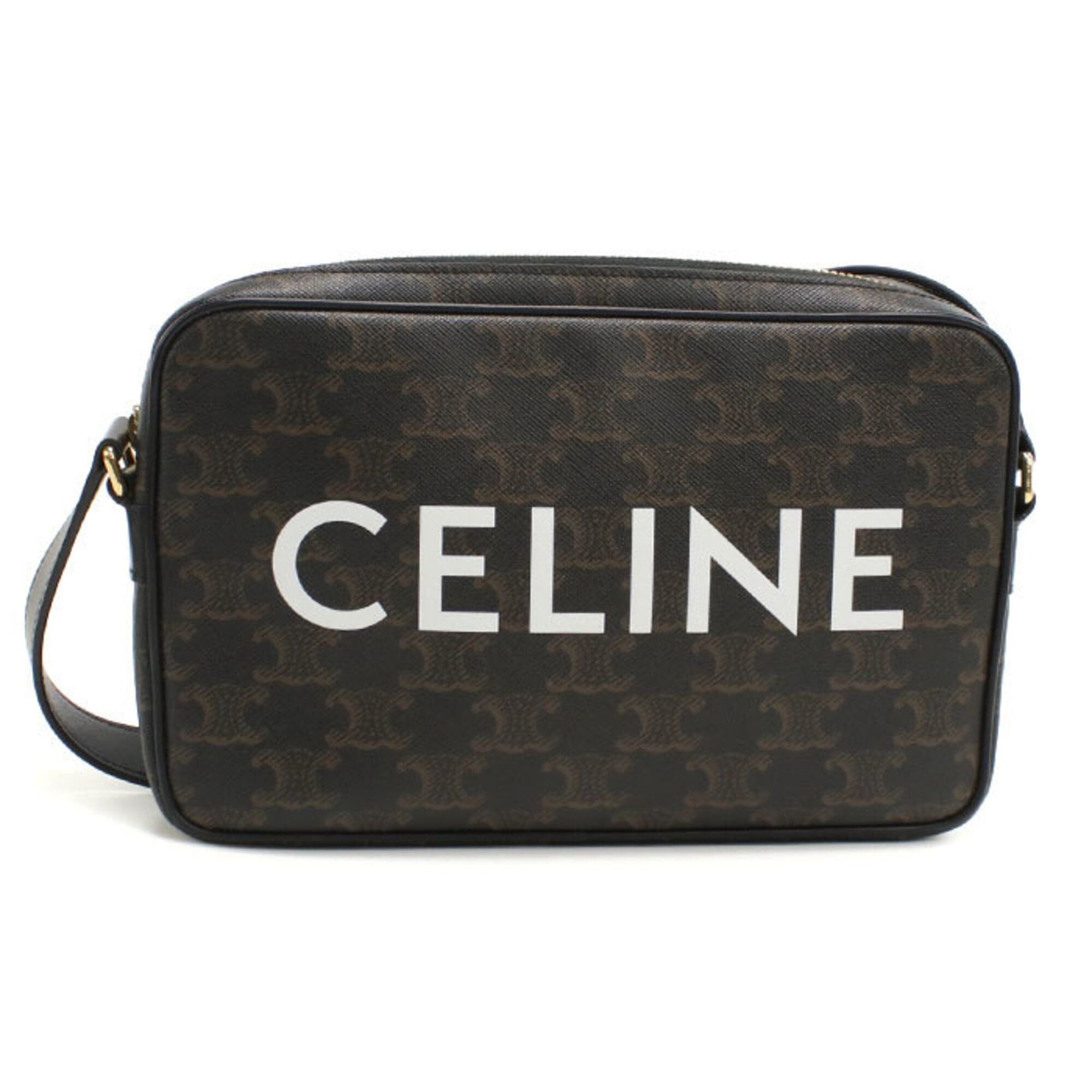 Celine Celine Crossbody Shoulder Bag Medium Messenger Triomphe Canvas Women's Brown Size ONE SIZE - 1 Thumbnail
