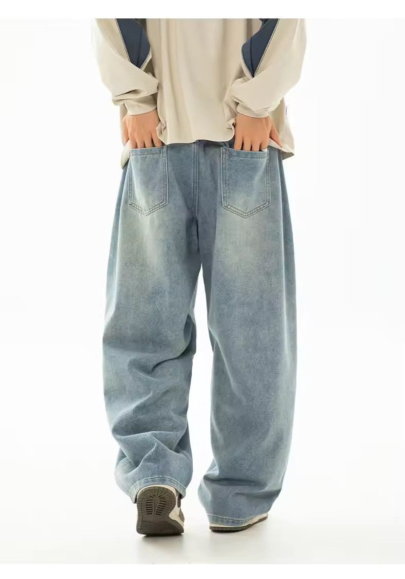 Jean × Vintage Retro Washed Split Pattern Jeans Size US 28 / EU 44 - 3 Thumbnail
