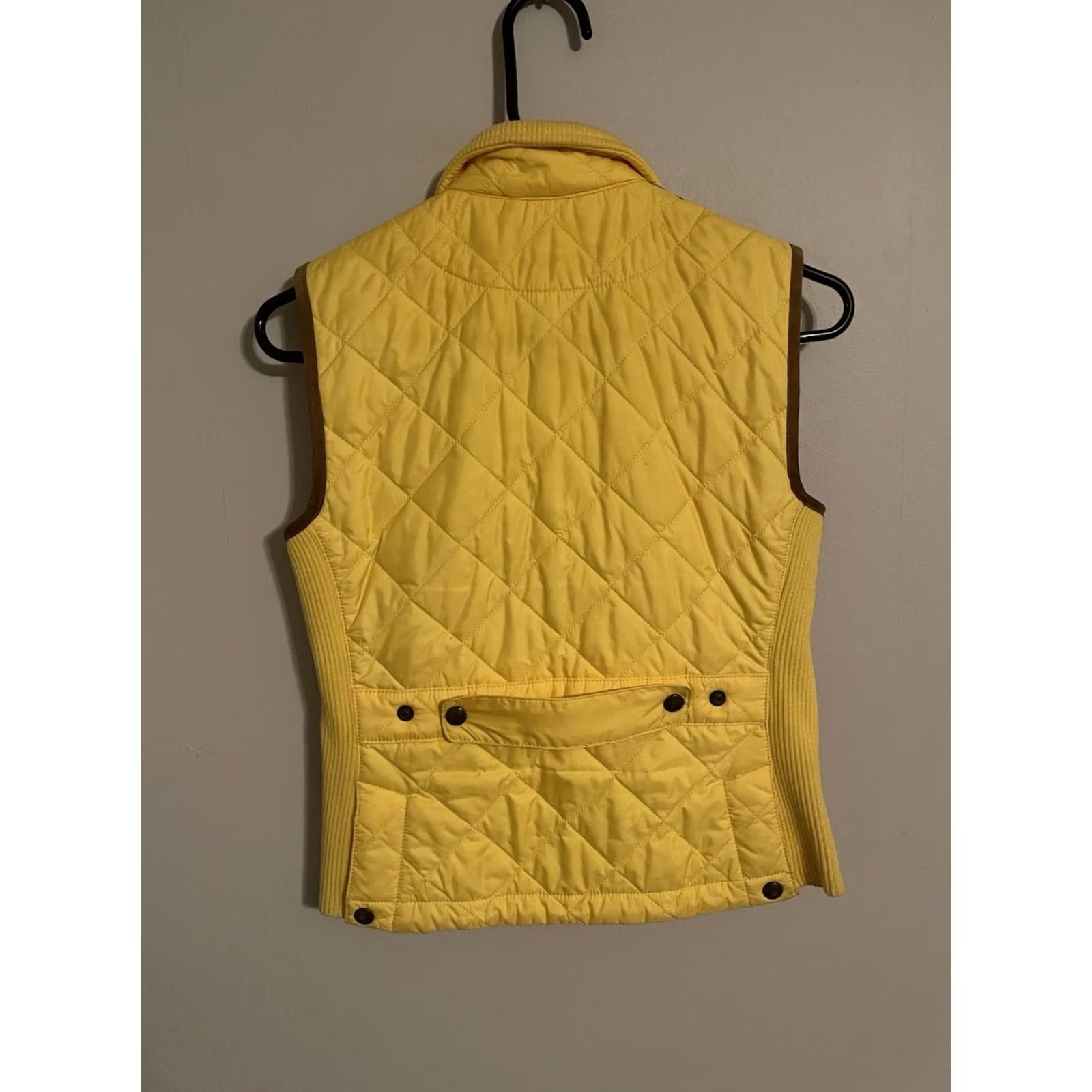 Ralph Lauren Ralph Lauren Quilted Vest Women's XSmall Yellow Brown Calf Suede Leather Trim Size XS / US 0-2 / IT 36-38 - 4 Thumbnail