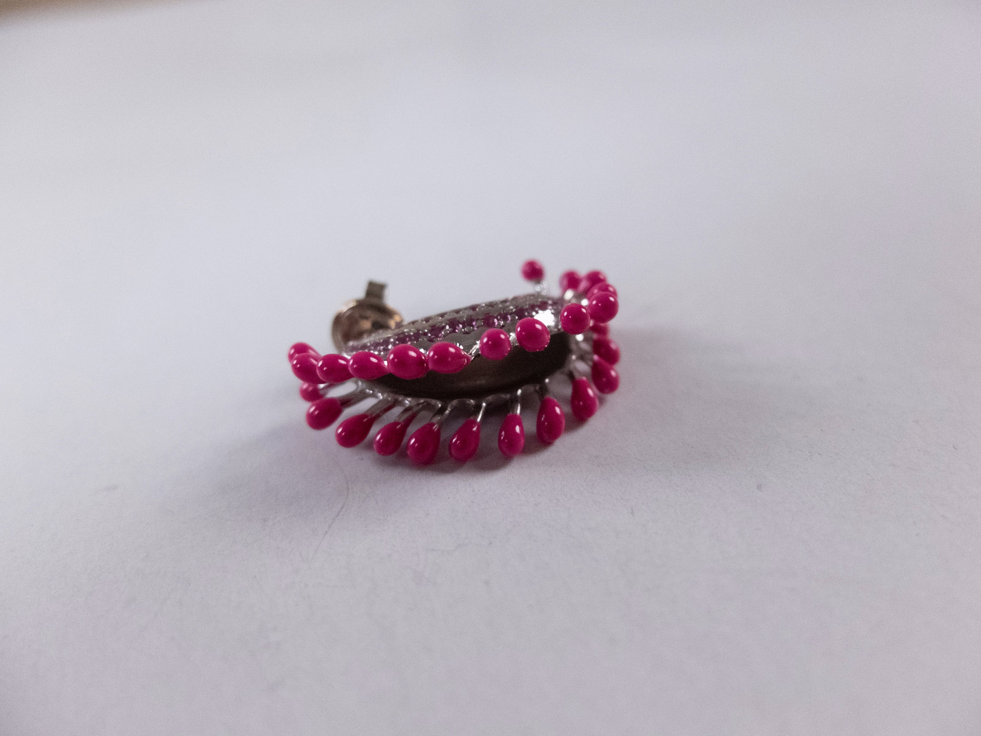 Bottega Veneta BOTTEGA VENETA Trap pink Sterling silver hoop earrings q Size ONE SIZE - 4 Thumbnail