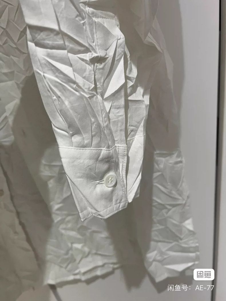 Yohji Yamamoto Yohji Yamamoto Mainline White Pleated Shirt 2505-Nextarrow Size US M / EU 48-50 / 2 - 4 Thumbnail
