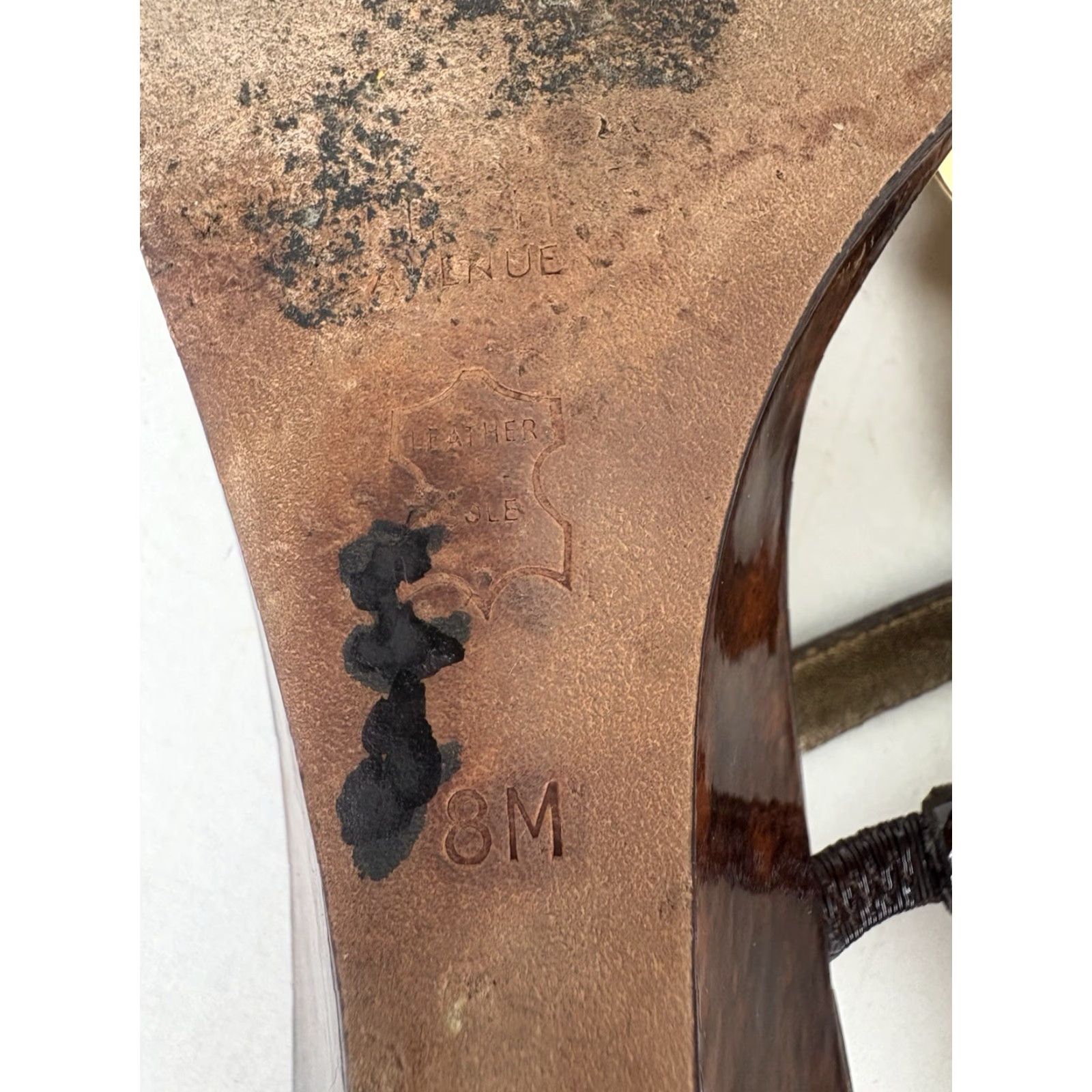 Saks Fifth Avenue Saks Fifth Avenue Leather Wedge Sandals Womens Size 8M Brown Glossy Strappy Spring Summer Size US 8 / IT 38 - 7 Thumbnail