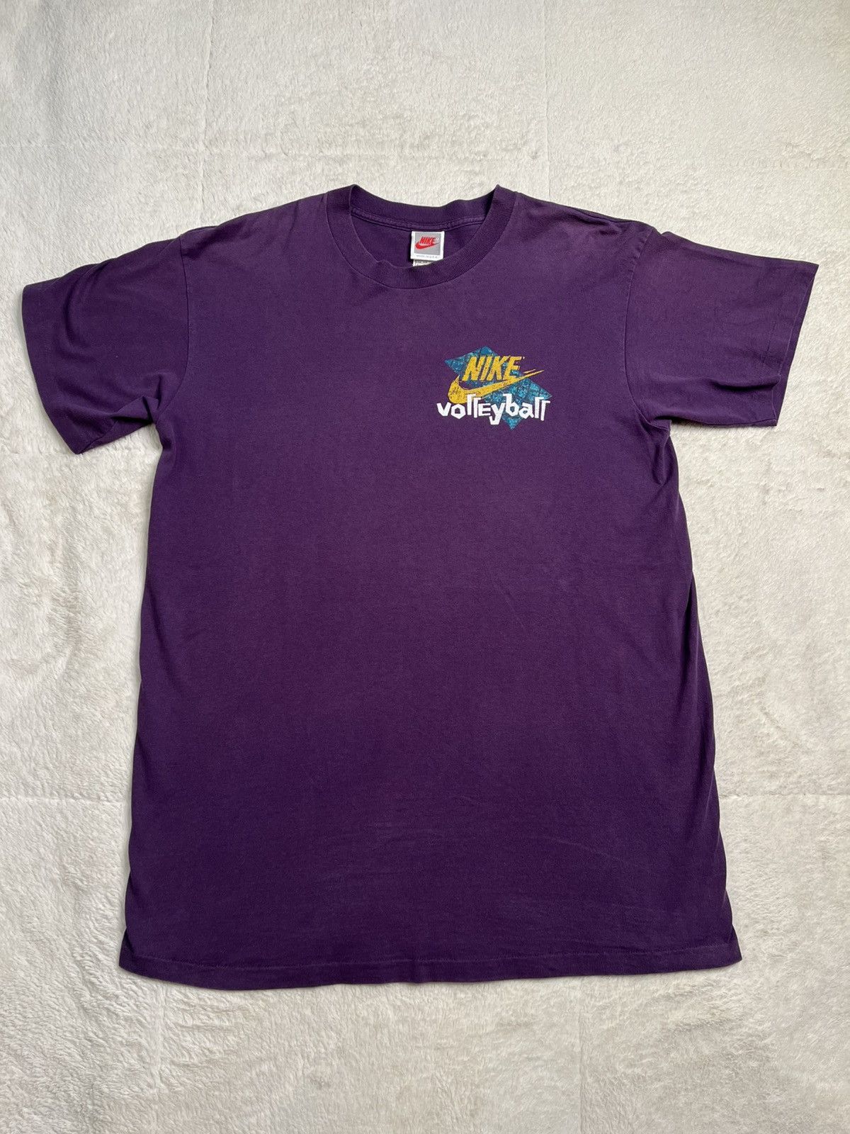 Nike Vintage 90s Nike Volleyball Single Stitch Purple T Shirt vtg Size US XL / EU 56 / 4 - 3 Thumbnail
