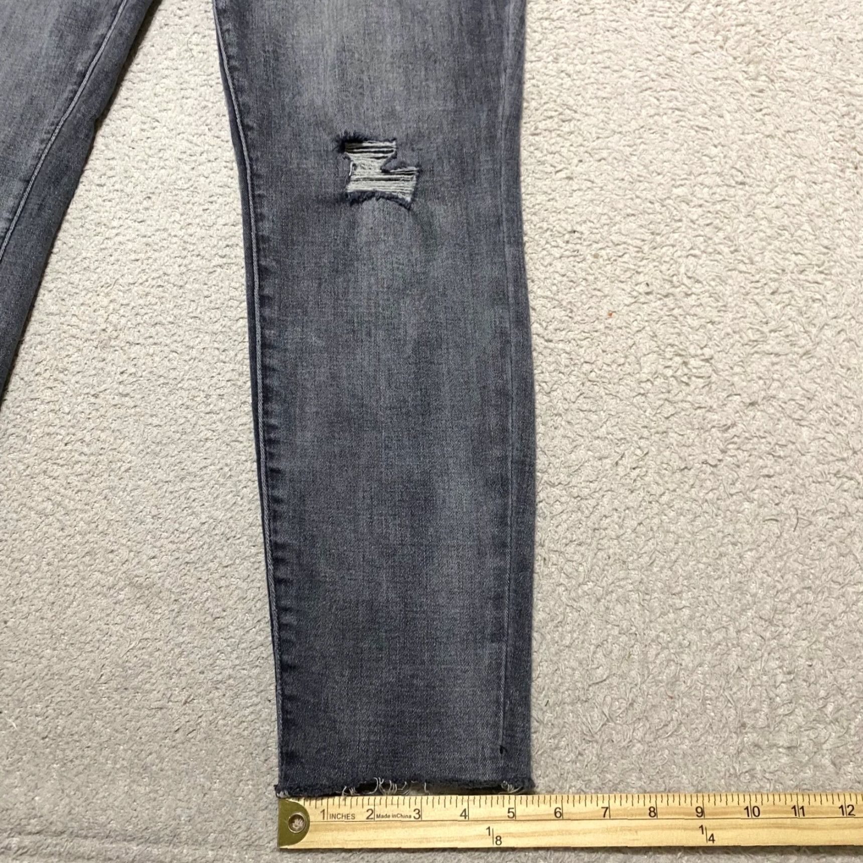 Lucky Brand Lucky Brand Jeans Bridgette Skinny Womens 12 Gray Denim High Rise Distressed Slim Fit 5-Pocket Regular Inseam 27 Size 34" / US 12 / IT 48 - 5 Thumbnail